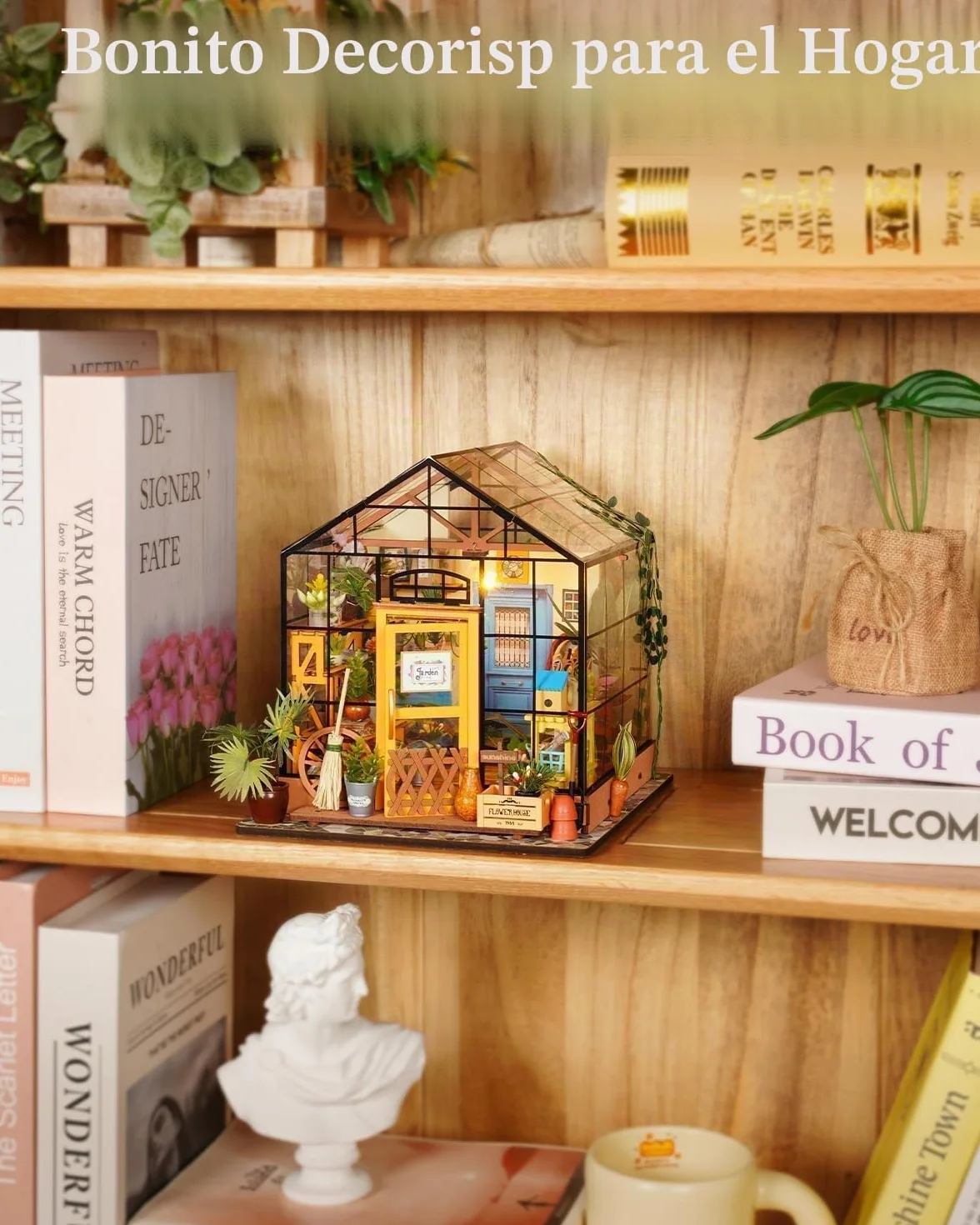 ROWOOD Casa De Muñecas En Miniatura Invernadero con Luz | DIY Miniature House Maquetas para Montar Manualidades De Madera | Regalos De para Adultos, Mujeres, Niñas (Cathy's Flower House)