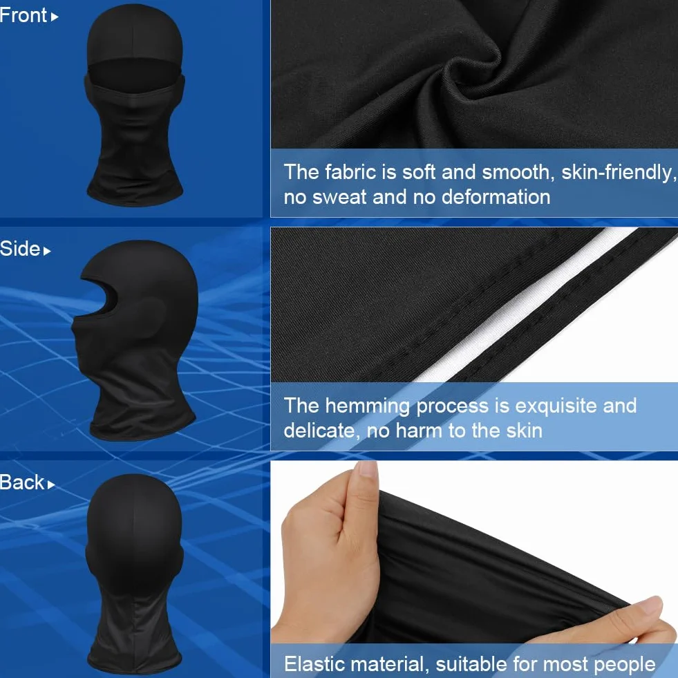 DiULi Pasamontañas Balaclava Hombre Transpirable Bufanda Motocicleta Verano Cuello Protector UV Esquí Multifuncional Anti Viento