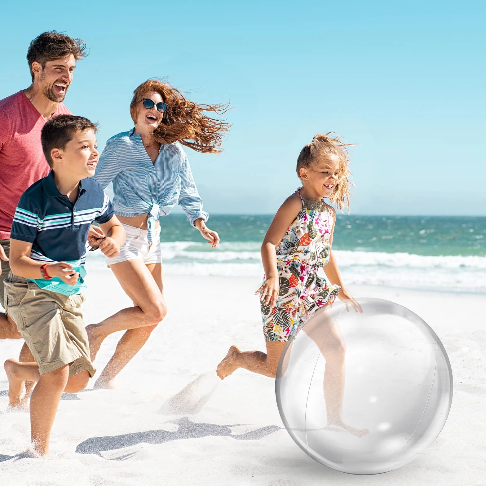 Pelota Transparente Inflable 2 Piezas Pelota Inflable Playa PVC Pelota Piscina Hinchable para Juguetes de Playa, Fiesta de Verano