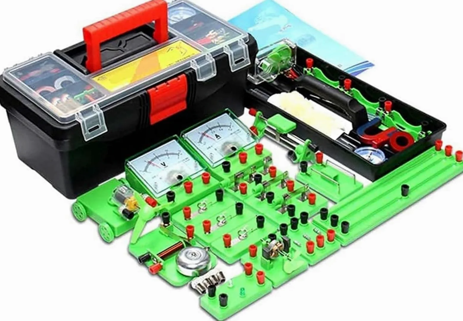 Kit Completo para Experimentos con Circuitos Electromagnéticos, Conjunto Completo De Equipos para Laboratorio De Física Y Electricidad.