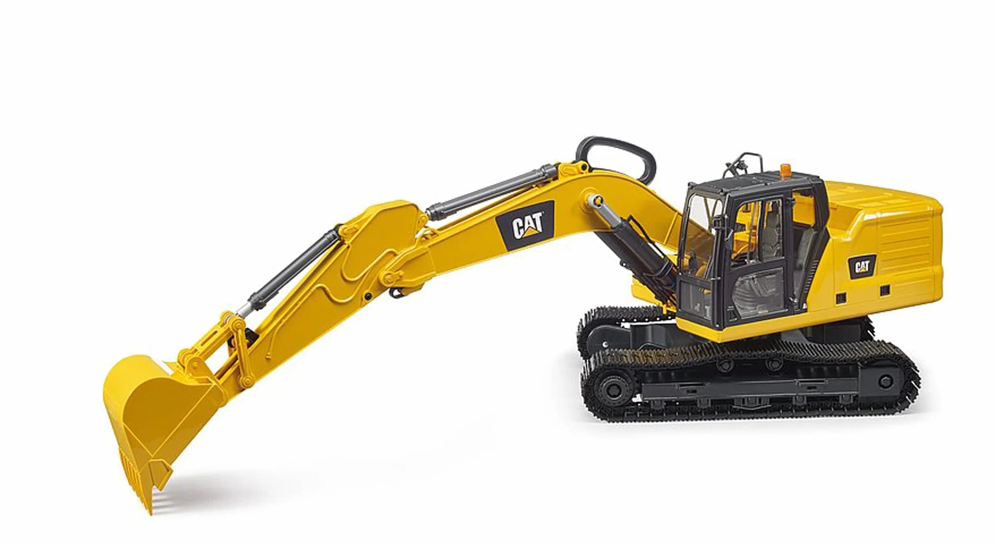 bruder 02483 - Excavadora de cuchara Cat, vehículo para obras, excavadora de cuchara, vehículo