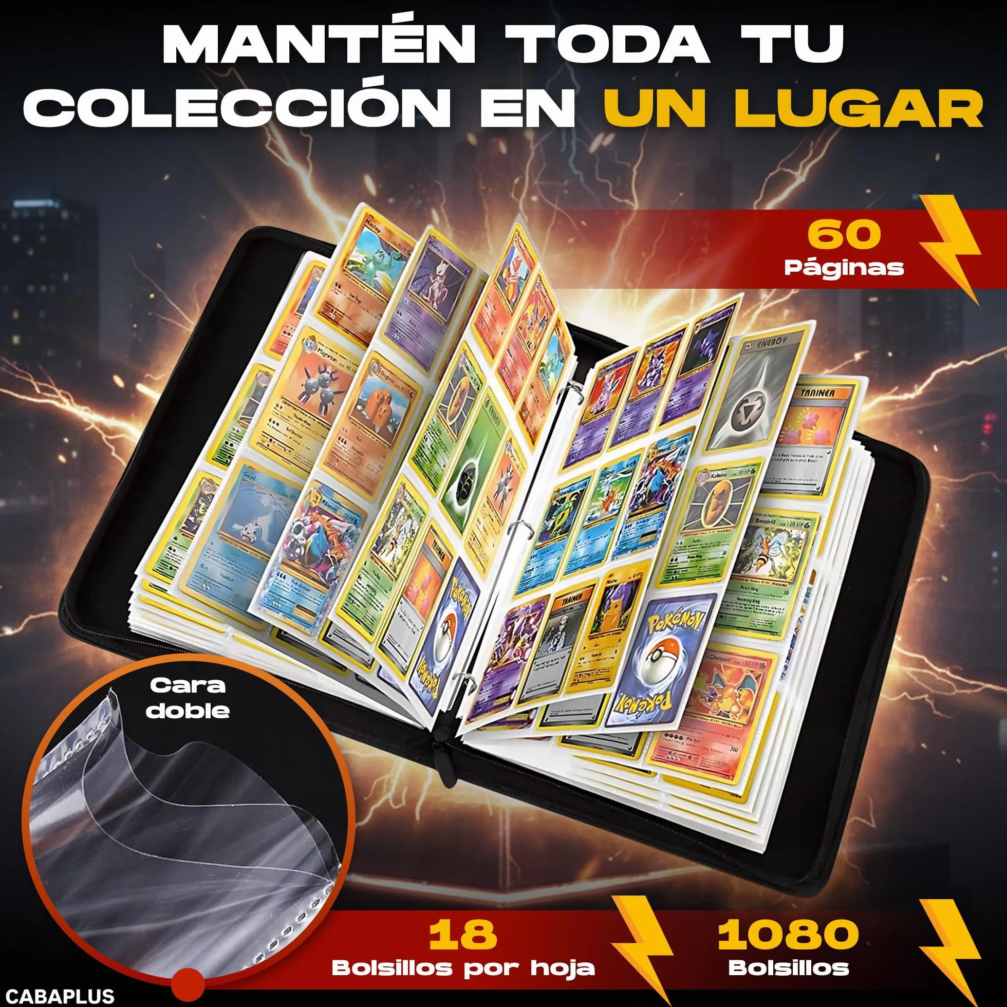 Album de Cartas Coleccionables PREMIUM 1080 Cartas | Binder Profesional con 60 Páginas y Fundas Integradas | Album para Cartas TCG | Card Binder de Alta Capacidad