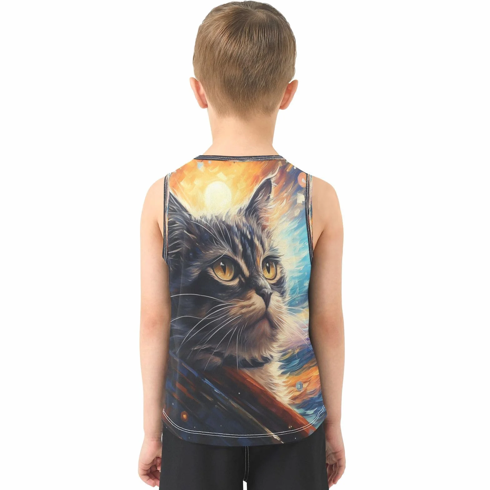Acuarela Arte Fresco Gato Camisetas Sin Mangas Tipo Tank Top Niños Jóvenes