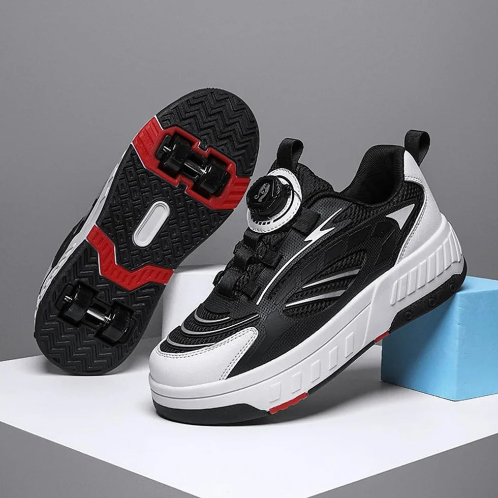 Zapatos con Ruedas para Niños y Niñas, Patines Multiusos 2 en 1 con 4 Ruedas Retráctil