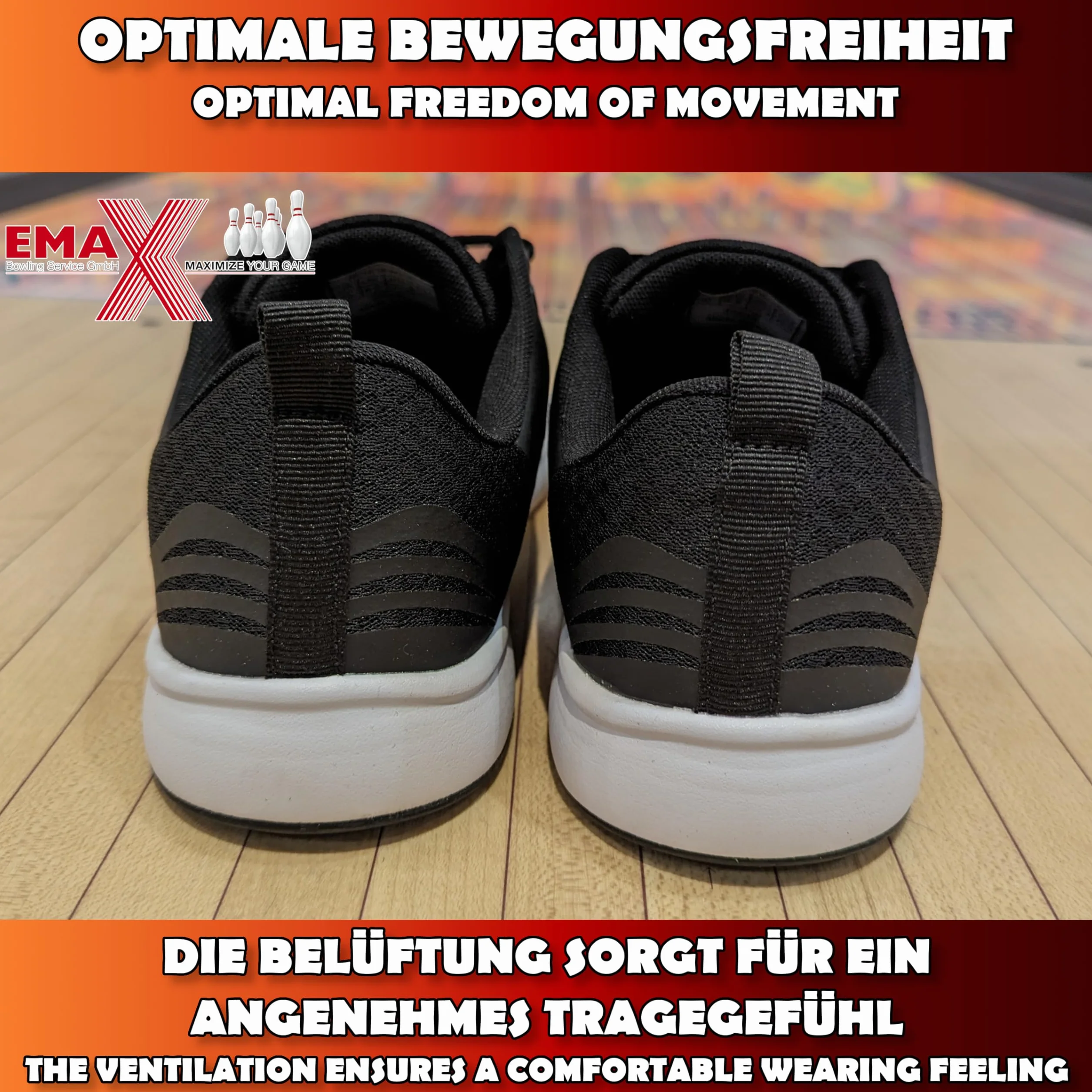 EMAX Brunswick Zapatos de bolos para hombre Tradition Black & Classic White