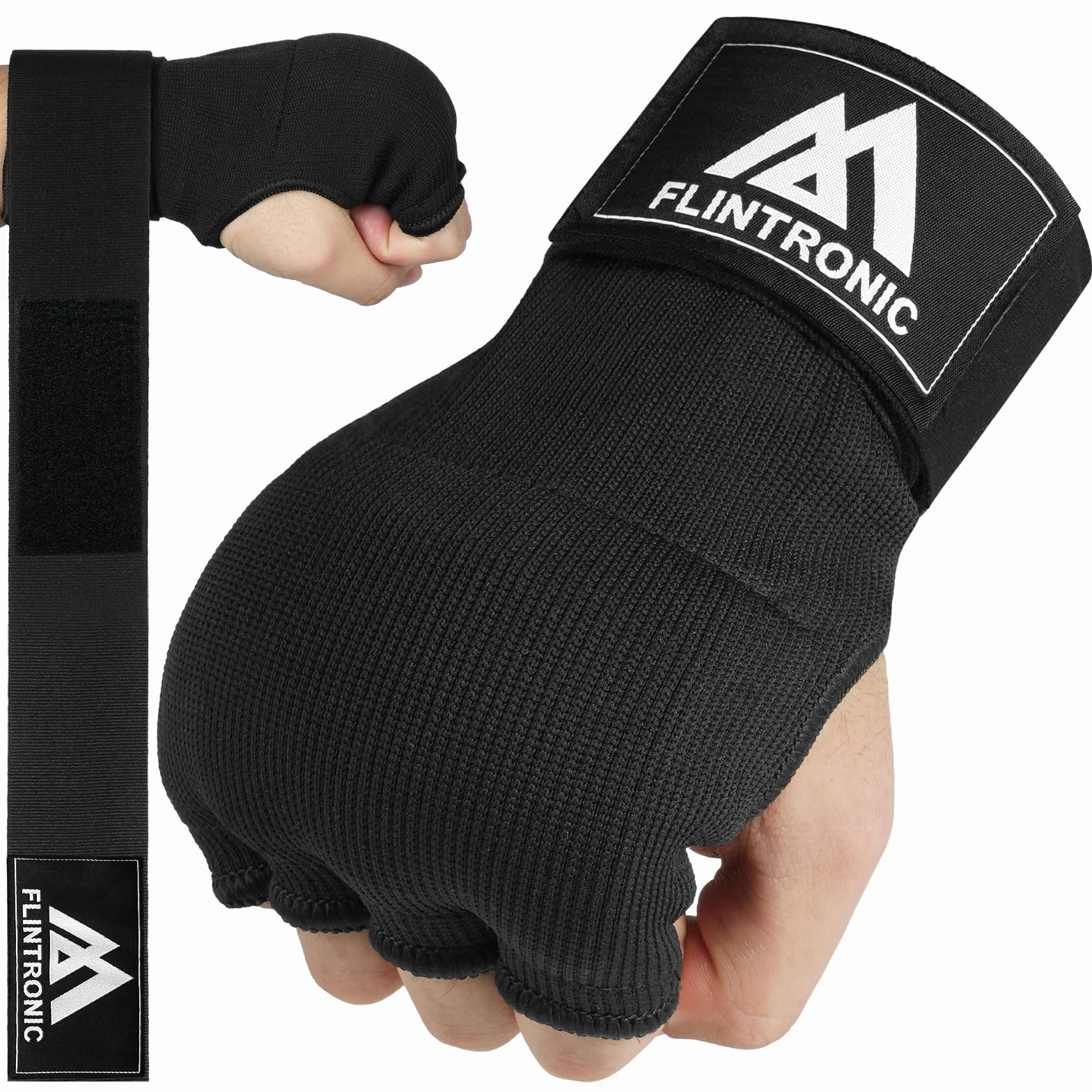 Flintronic Guantes de Boxeo 95cm Correa de Muñeca Acolchado Protección para Manos Muay Thai MMA