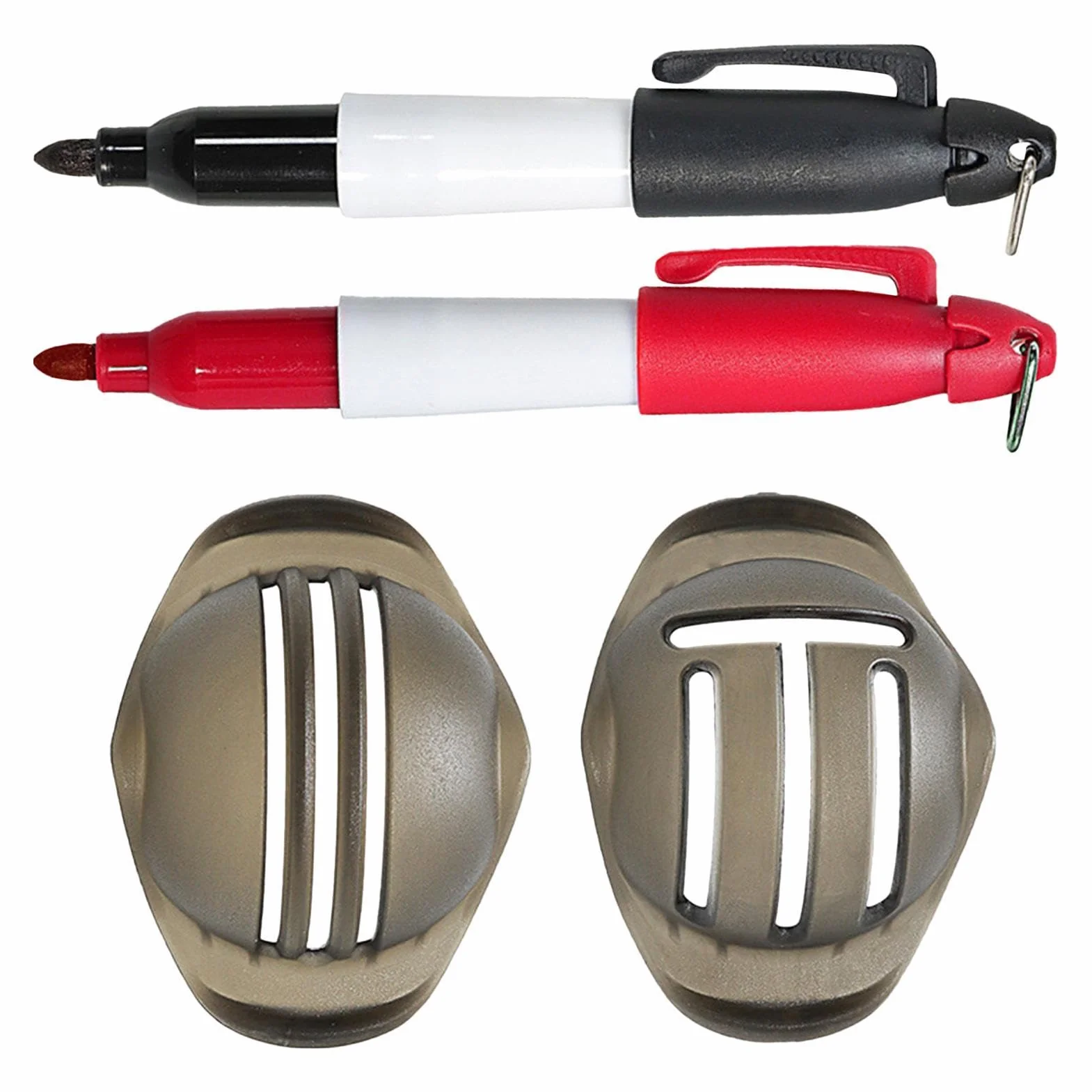 Marcadores de pelota de golf, kits de alineación de dibujo, accesorios con 2 plantillas y 2 marcadores