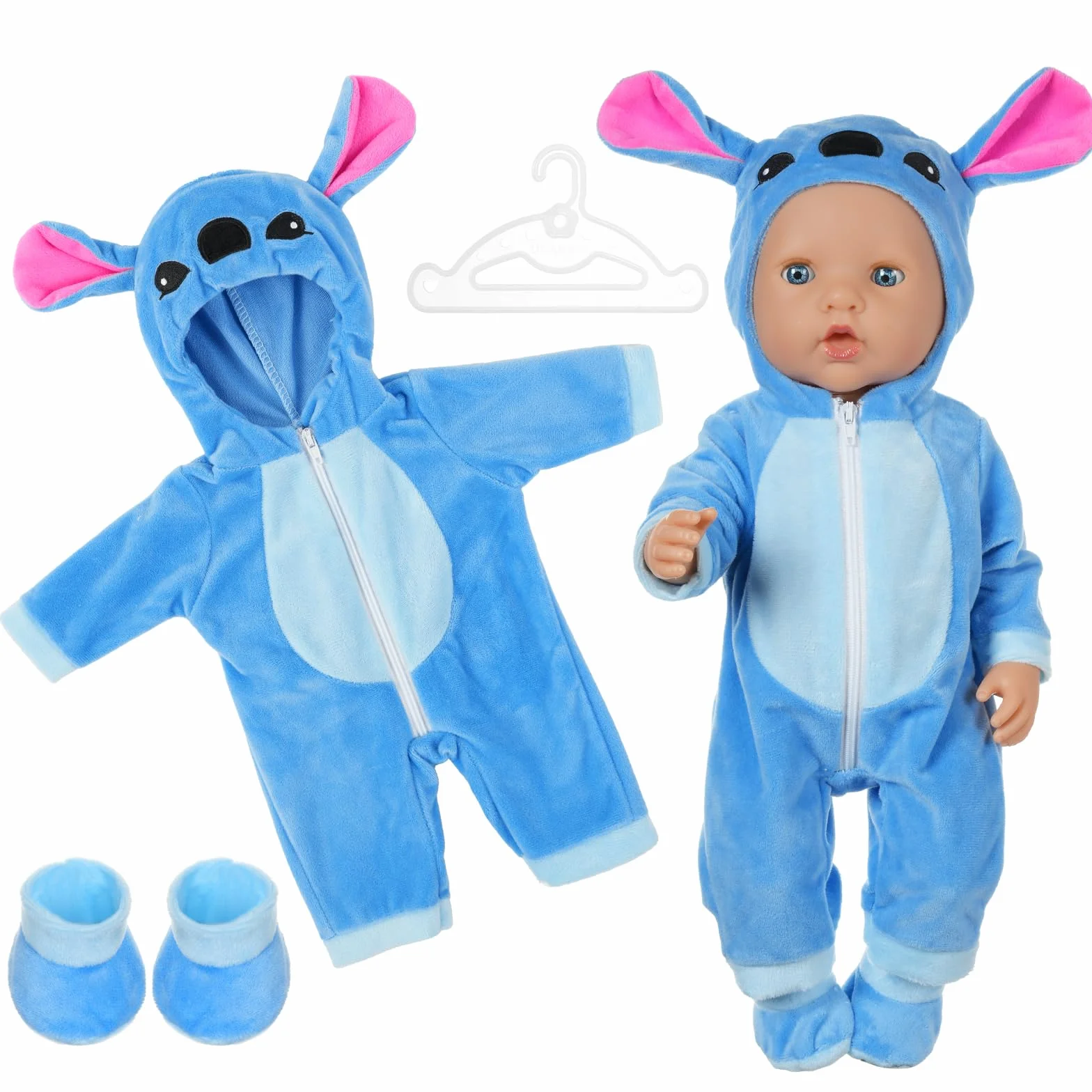 Aolso Ropa para Muñecas Bebé，Ropa para Muñecos Bebé de 35cm-45cm，Conjunto de Ropa de Muñeca,Juego de Disfraz de Muñeca para Niños y Niñas,Accesorios para Muñeca(no muñecas)-Puntada