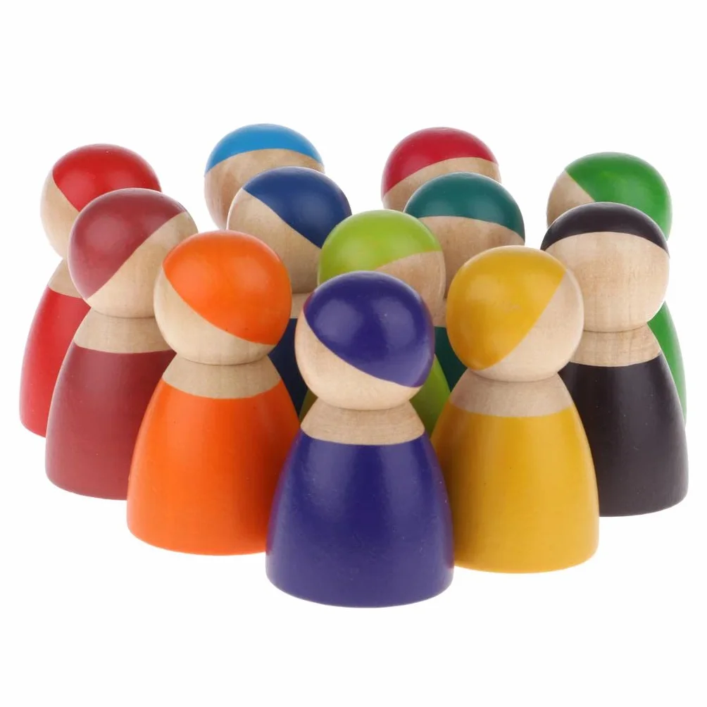 Madera, Muñecos de de Madera Coloreados