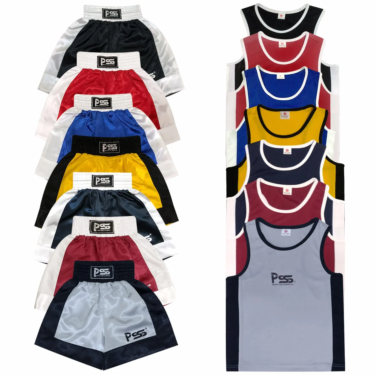 PSS NUEVO Infantil Boxeo Uniforme 2 Piezas Set Top Corto 03 Negro 7-8 Años