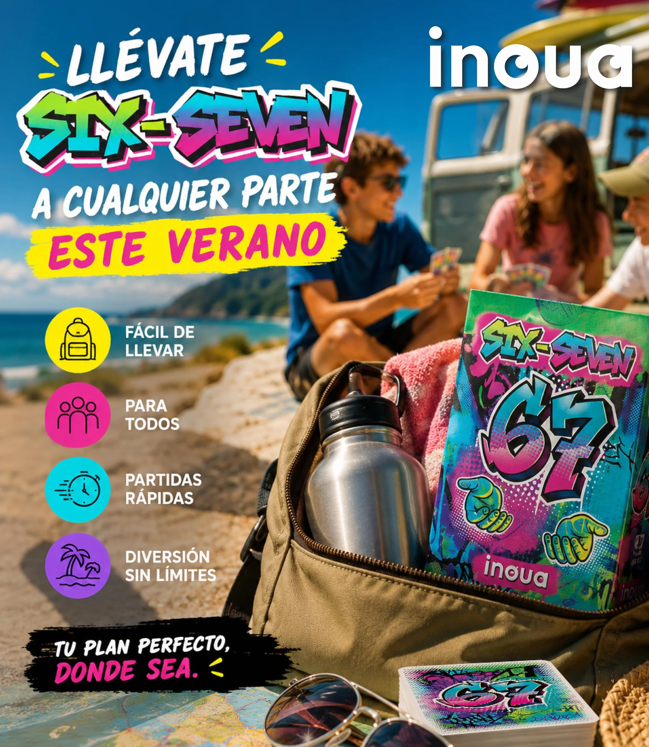 Juego de cartas rápido de reflejos 6-7 | Juego familiar infantil de velocidad y atención | 2-7 jugadores | Partidas de 6-7 minutos | ES-EN-FR-PT