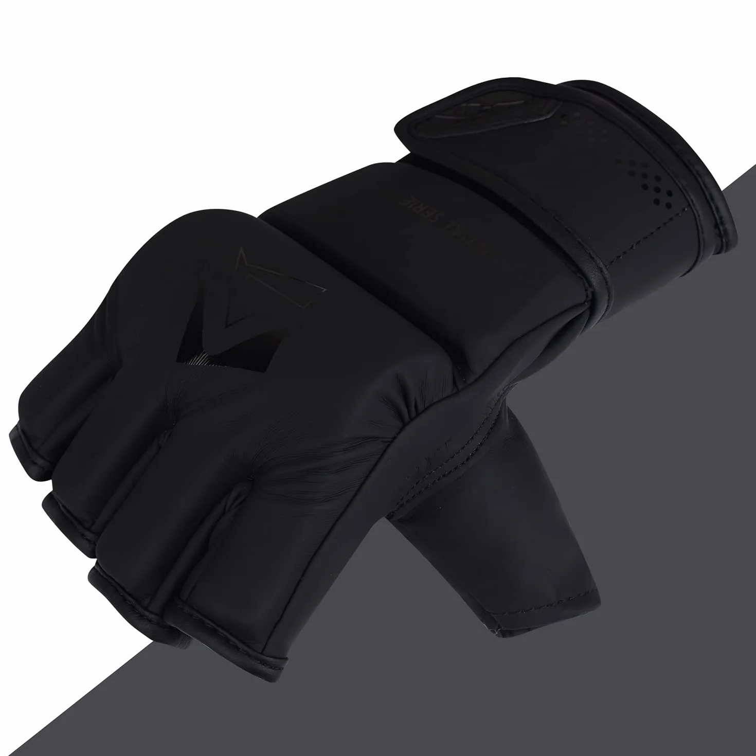 AQF Guantillas MMA Palma Abierta Cuero Sintético Guantes Boxeo Saco Entrenamiento Kickboxing