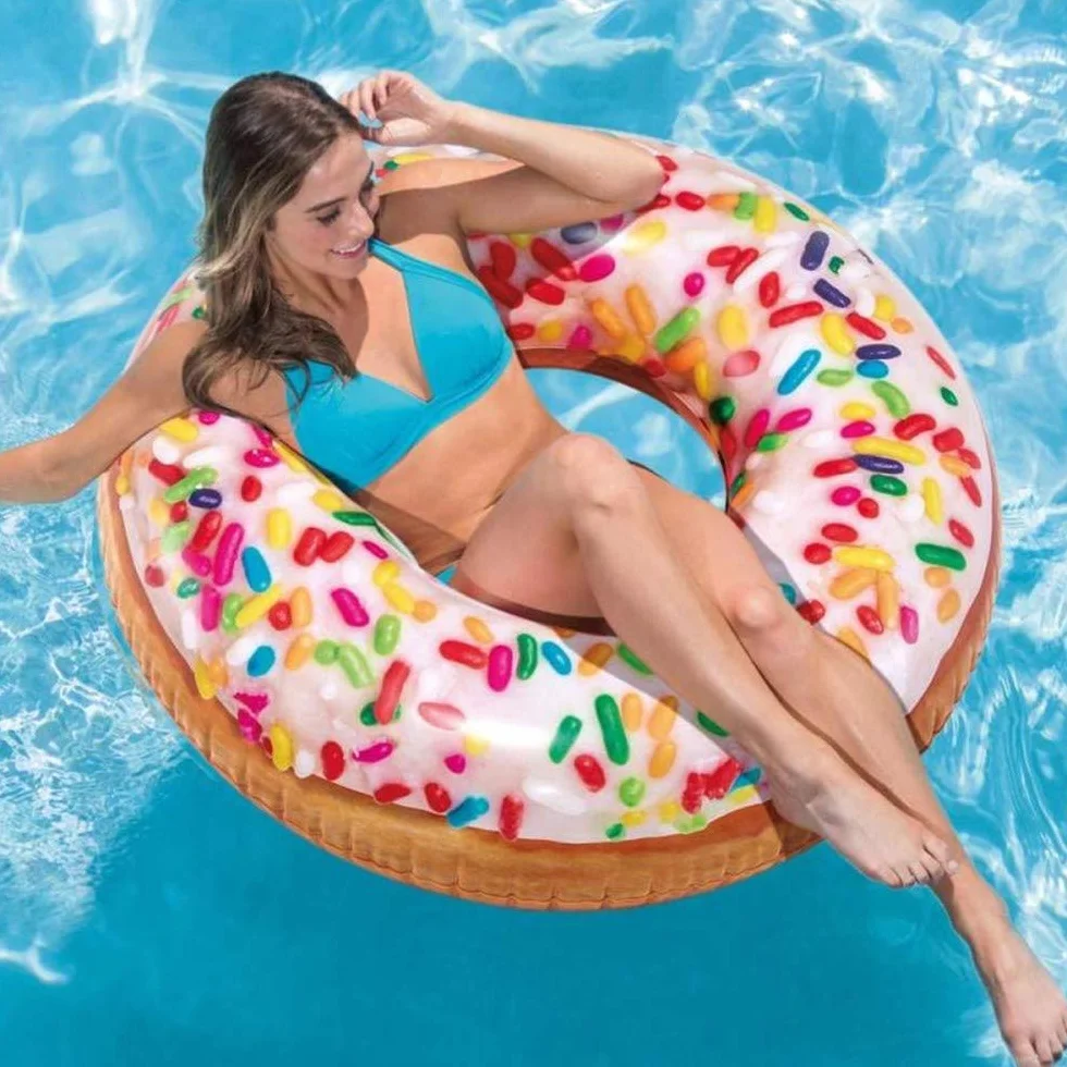 Intex Rueda Hinchable Donut de Colores 99 cm Diámetro
