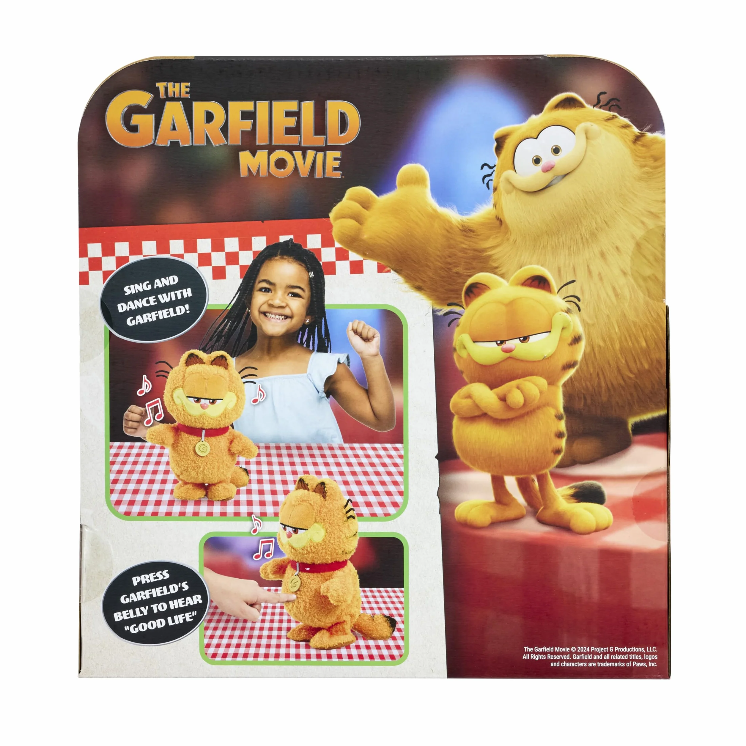 Animagic – Garfield Peluche Musical de 25 cm con Canción Good Life de la Película – Gato Garfield Suave y Parlante – Juguete Interactivo con Pilas Incluidas – Ideal para Niños Desde 3 Años