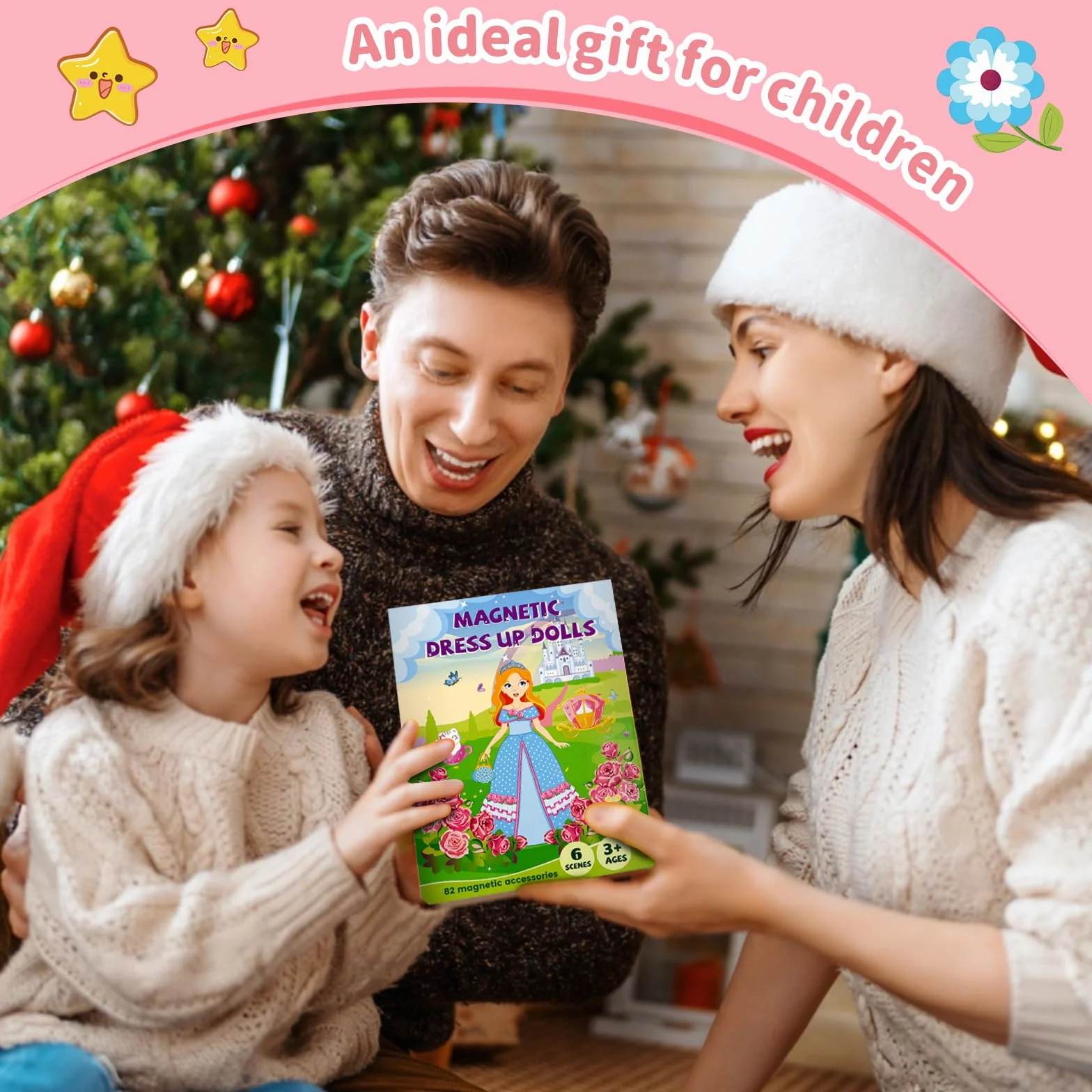 Muñecas magnéticas de vestir para niñas, kits de vestir con 82 piezas magnéticas, bailarina, sirena, juegos de viaje, viajes por carretera, avión, juguetes de actividad para niñas de 3, 4, 5, 6, 7