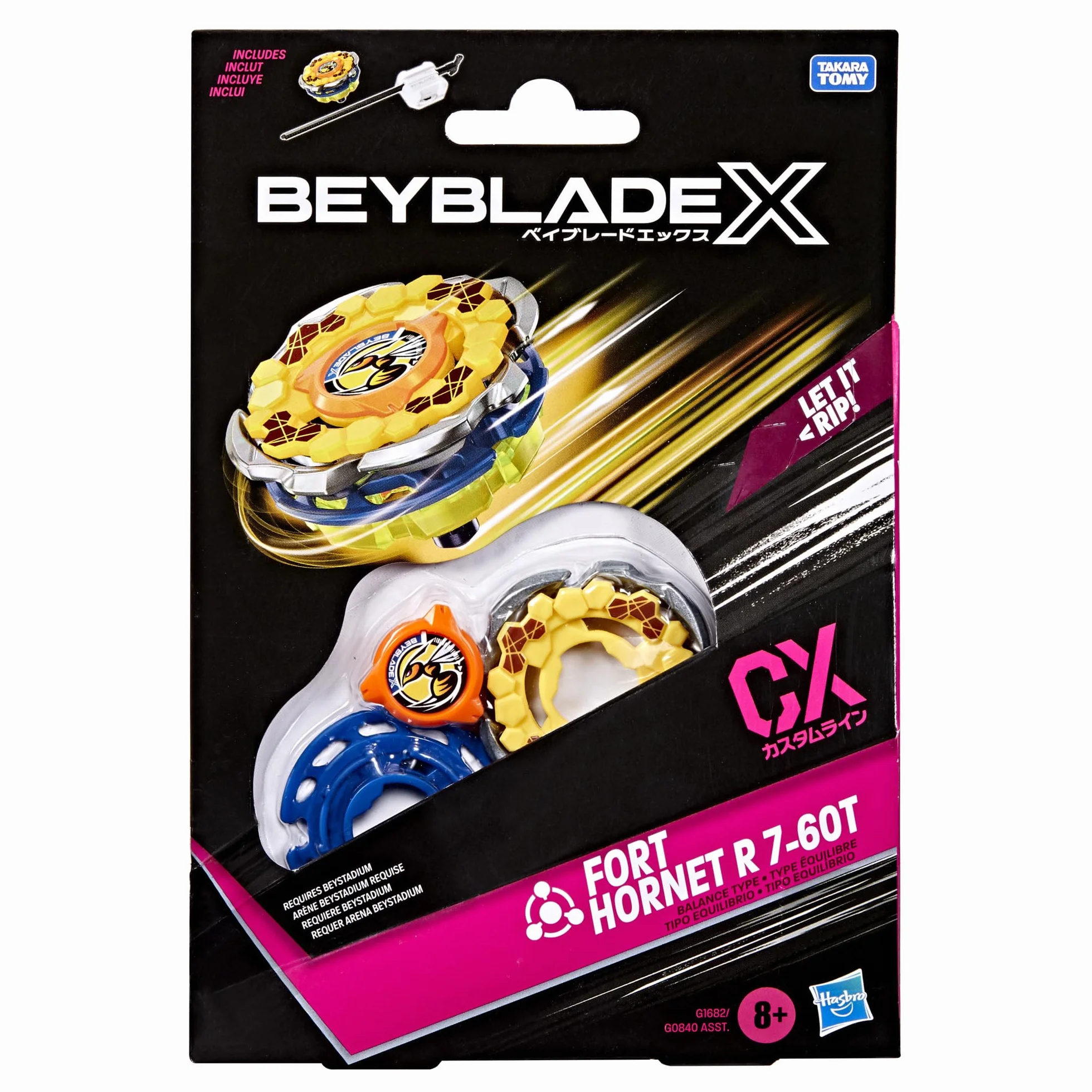 Beyblade X Fort Hornet R 7-60T CX Kit Inicial Top Lanzador