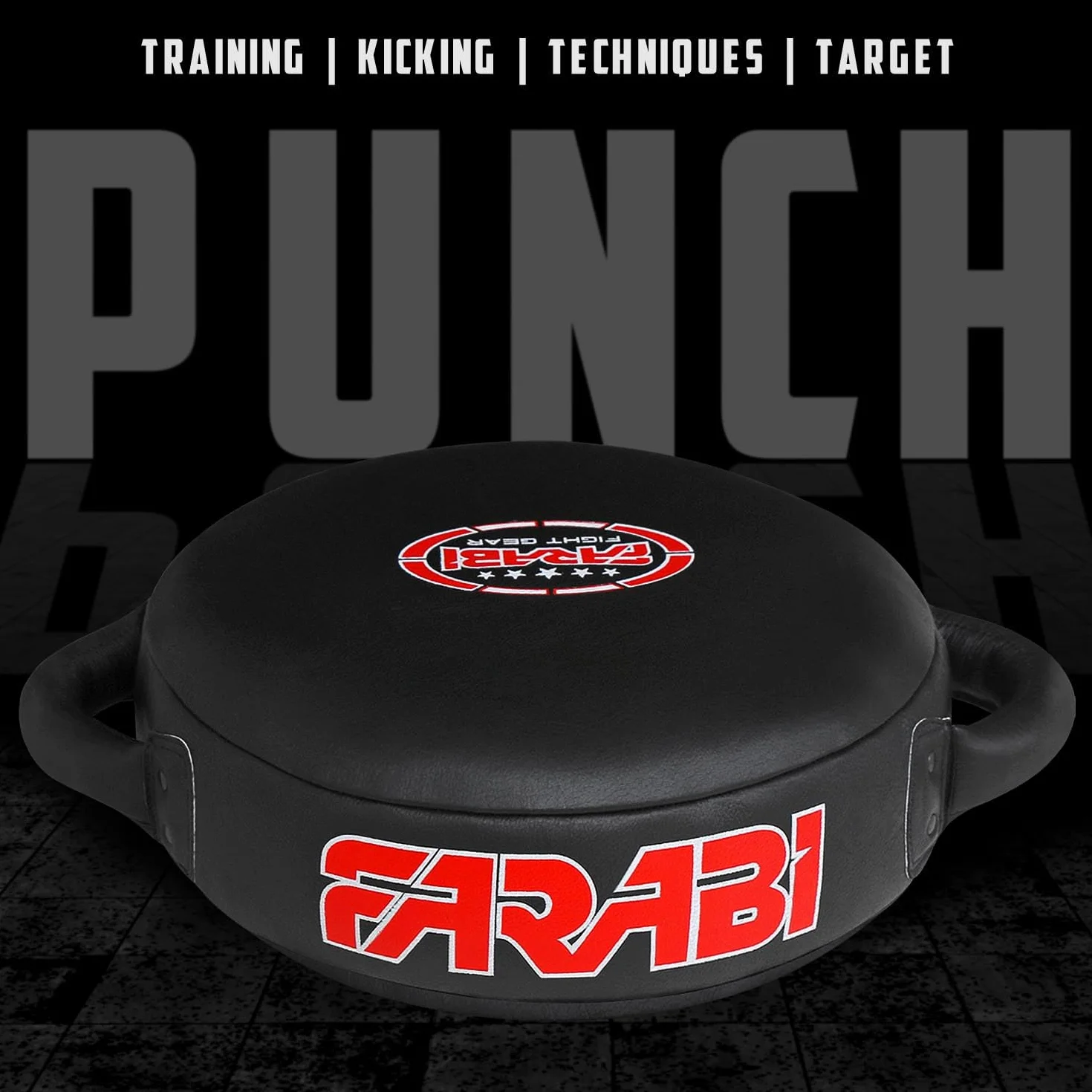 Farabi Sports Manoplas de Boxeo Cuero Negro MMA Muay Thai Taekwondo Kickboxing Training Pads