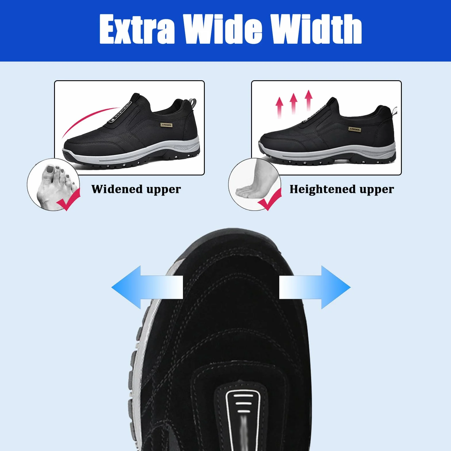 Waterproof Zapatillas de Senderismo Trekking para Hombre Antideslizantes Ortopédicos Gris 42EU