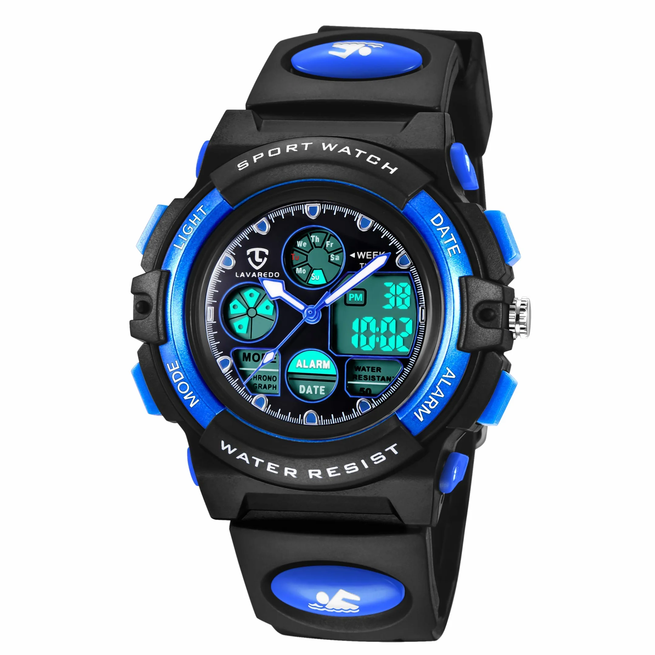 Reloj Deportivo para Niños y Niñas Resistente al Agua Digital Analógico Impermeable