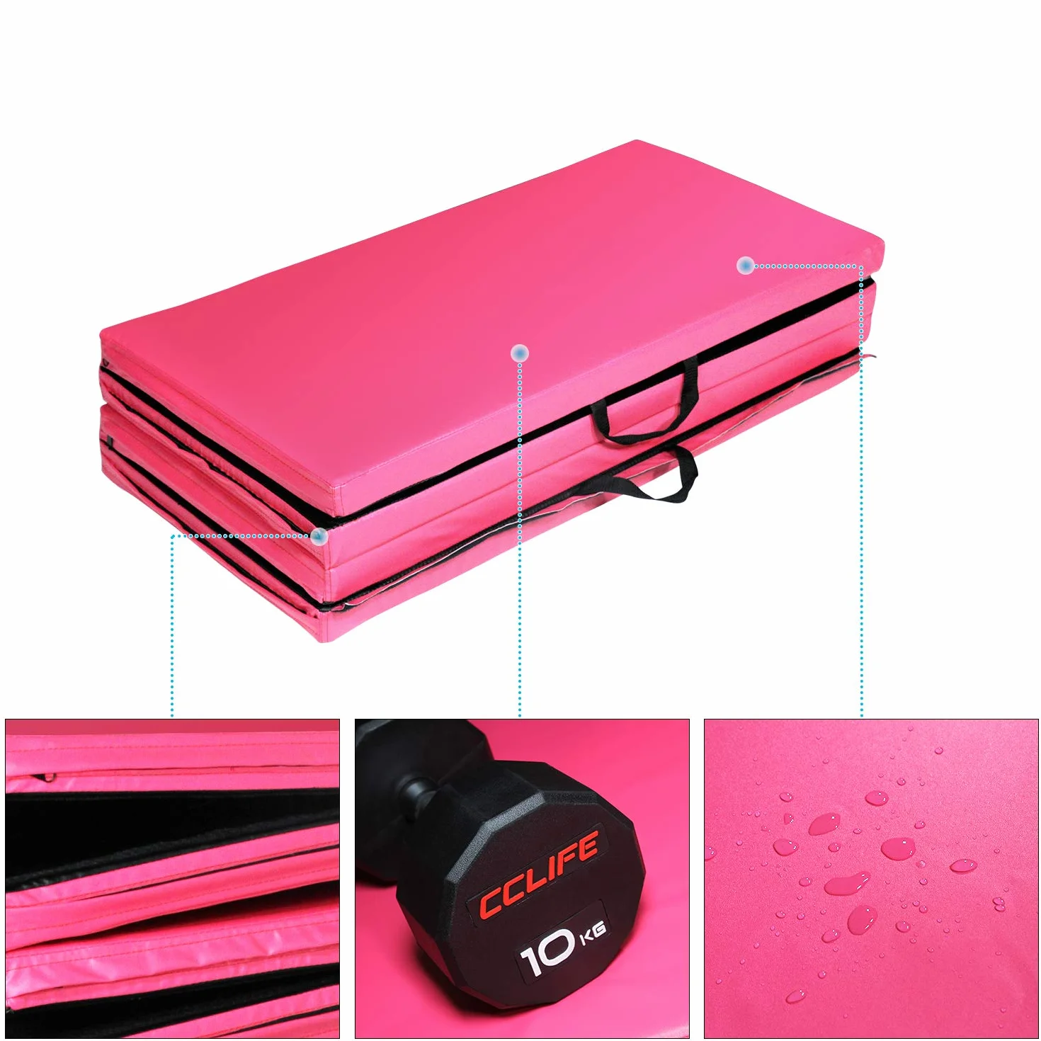 CCLIFE Colchoneta Plegable Gimnasia Espuma 180x80x5cm 200x100x5cm Antideslizante Resistente