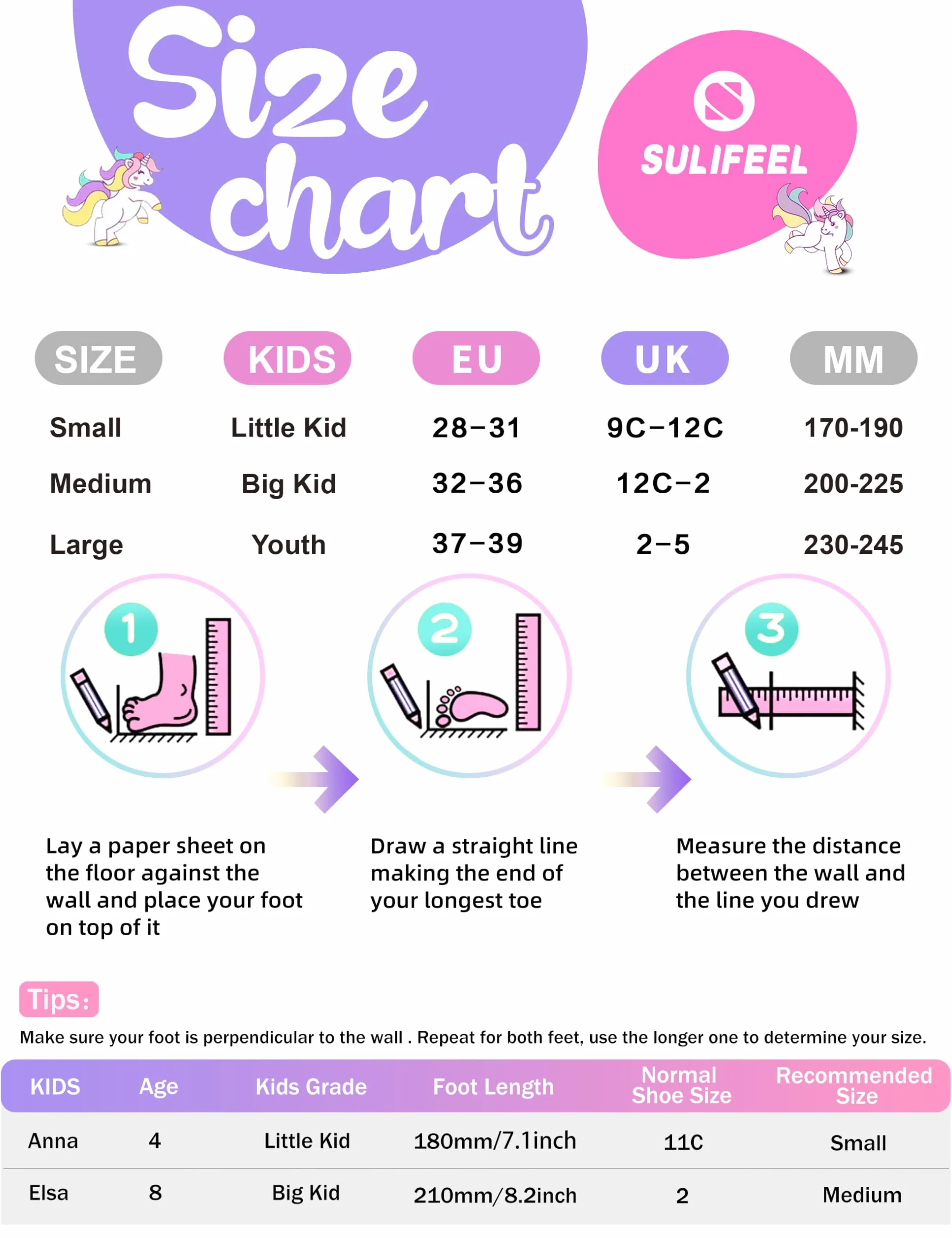 Sulifeel Rainbow Unicorn Patines Roller con Luces Ajustables para Niñas