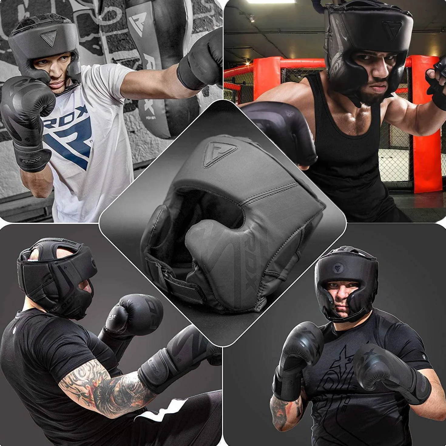 RDX Pro Head Guard Boxeo Sparring Grappling, cuero Maya Hide, casco de entrenamiento protección artes marciales mixtas Muay Thai Kickboxing