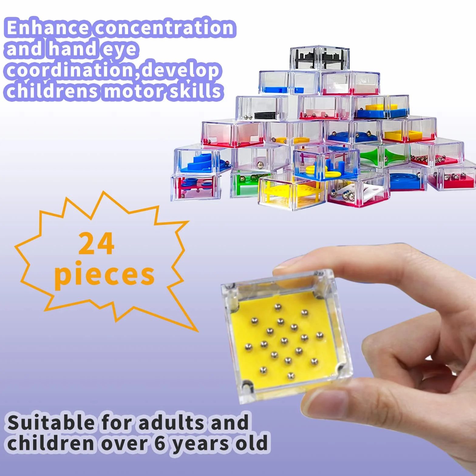 24 Piezas Mini Juegos Rompecabezas 3D, Laberintos Con Niveles Diferentes Para Adultos o Niños, Puzzles Para Regalos