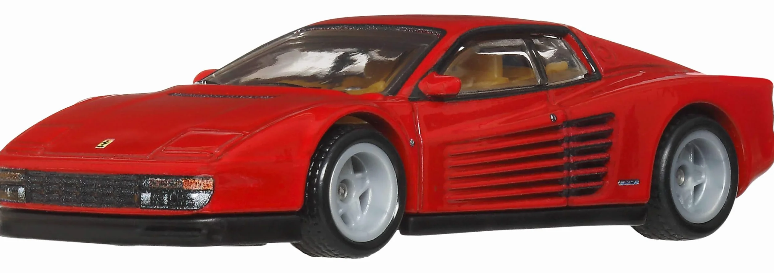 Hot Wheels Testarossa, Coche de Juguete Premium a Escala 1:64, con neumáticos Real Riders y Carrocería y Chasis Metal/Metal, JKF00
