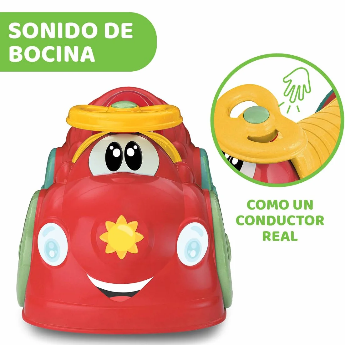 Chicco All Around, Eco+ Rojo, Correpasillos para Niños 1 a 3 Años (Máx. 20 kg), Fabricado en Italia, 75% Plástico Reciclado, Ruedas Giratorias, Claxon Mecánico, Almacenamiento, Pegatinas Incluidas