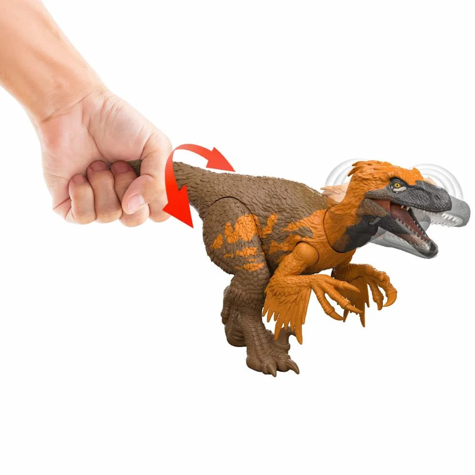 Mattel Jurassic World El Renacer Utahrraptor Rugido salvaje Dinosaurio articulado ataque mordisco sonido cola JGC80