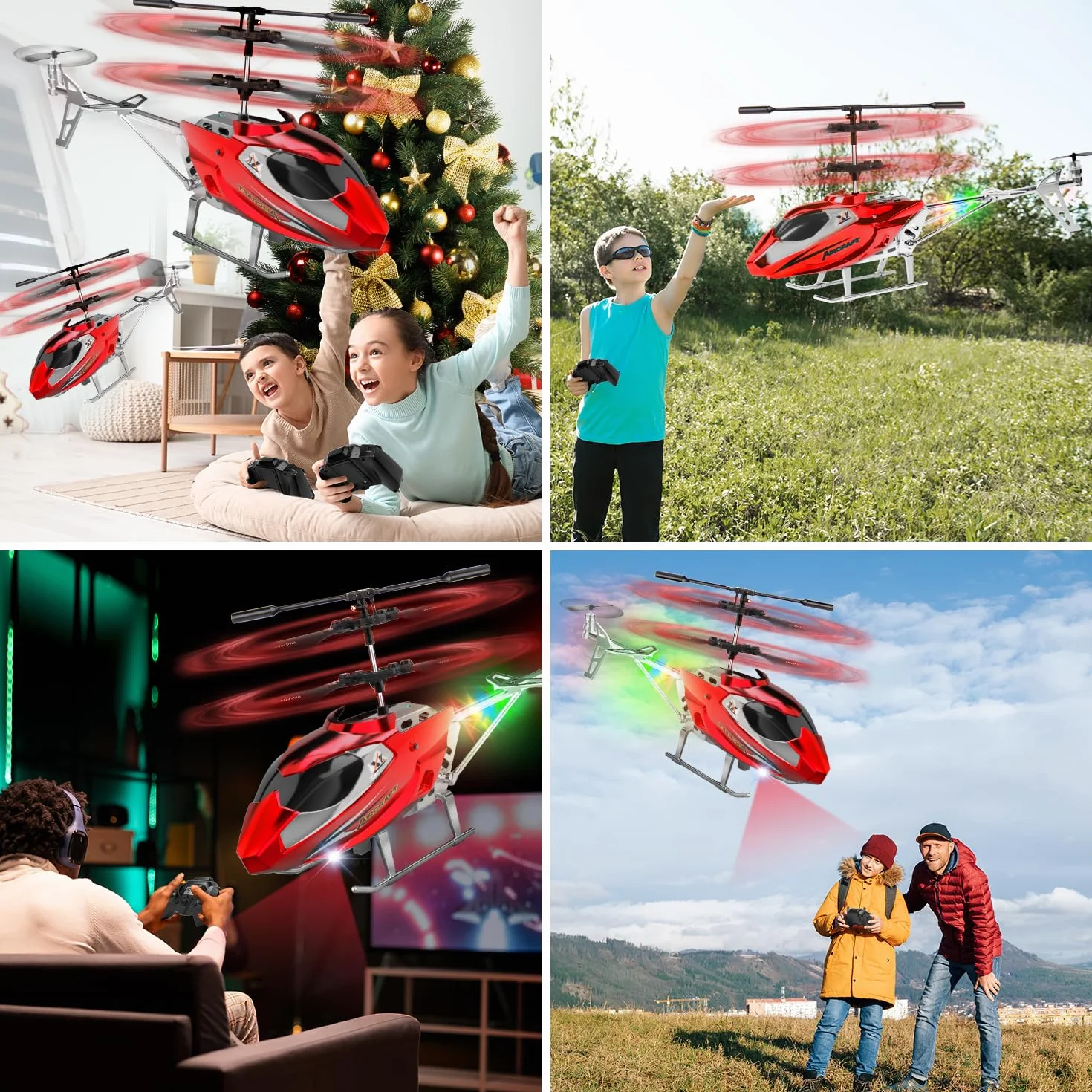 TERRAMUS Helicóptero para niños, helicópteros con giroscopio, Juguete de Interior de avión, Velocidad Alta y Baja, Regalo para niños y Adultos Principiantes