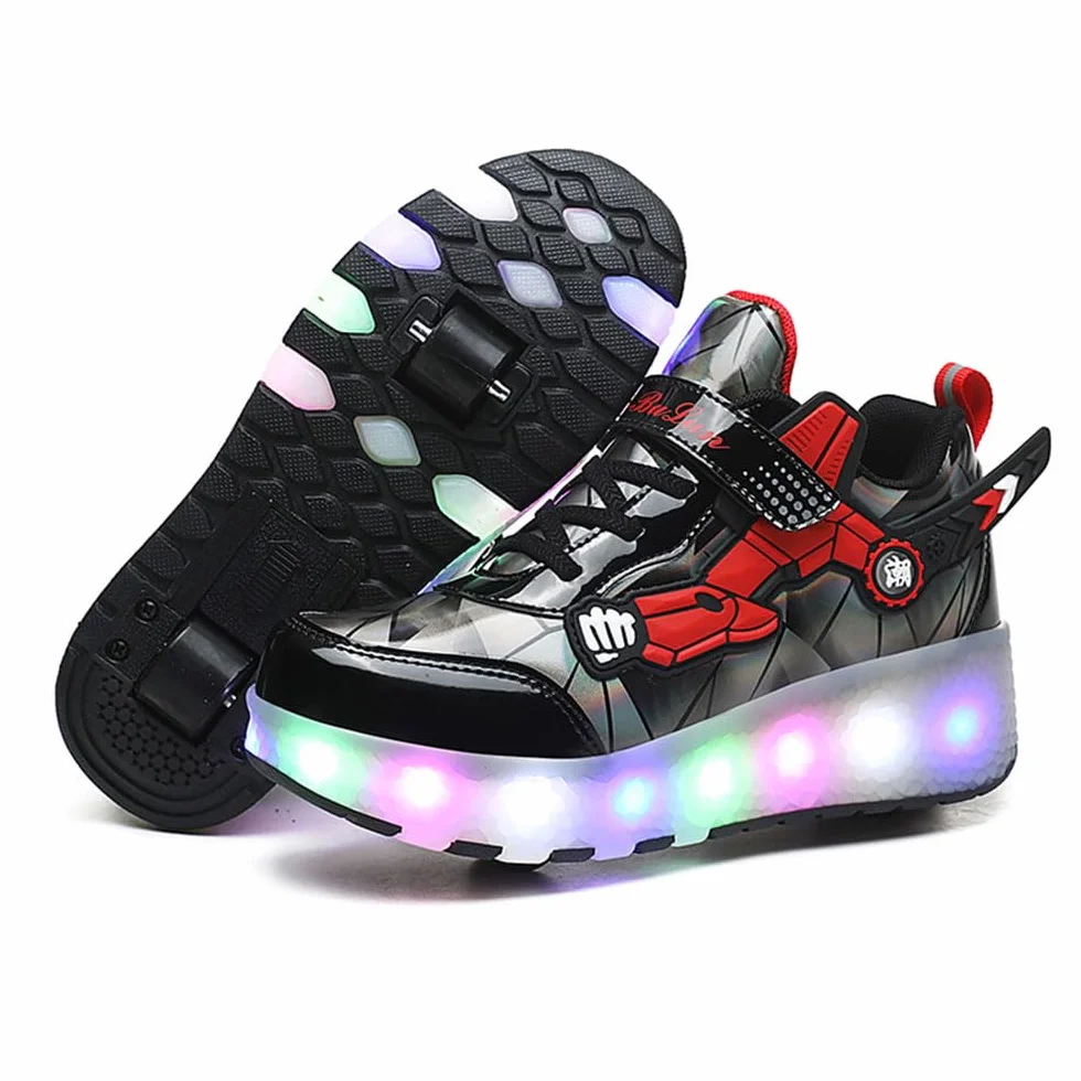 ENEN Zapatos con Ruedas para Niños y Niñas Skateboarding Bambas (2 Ruedas 27-43 EU)