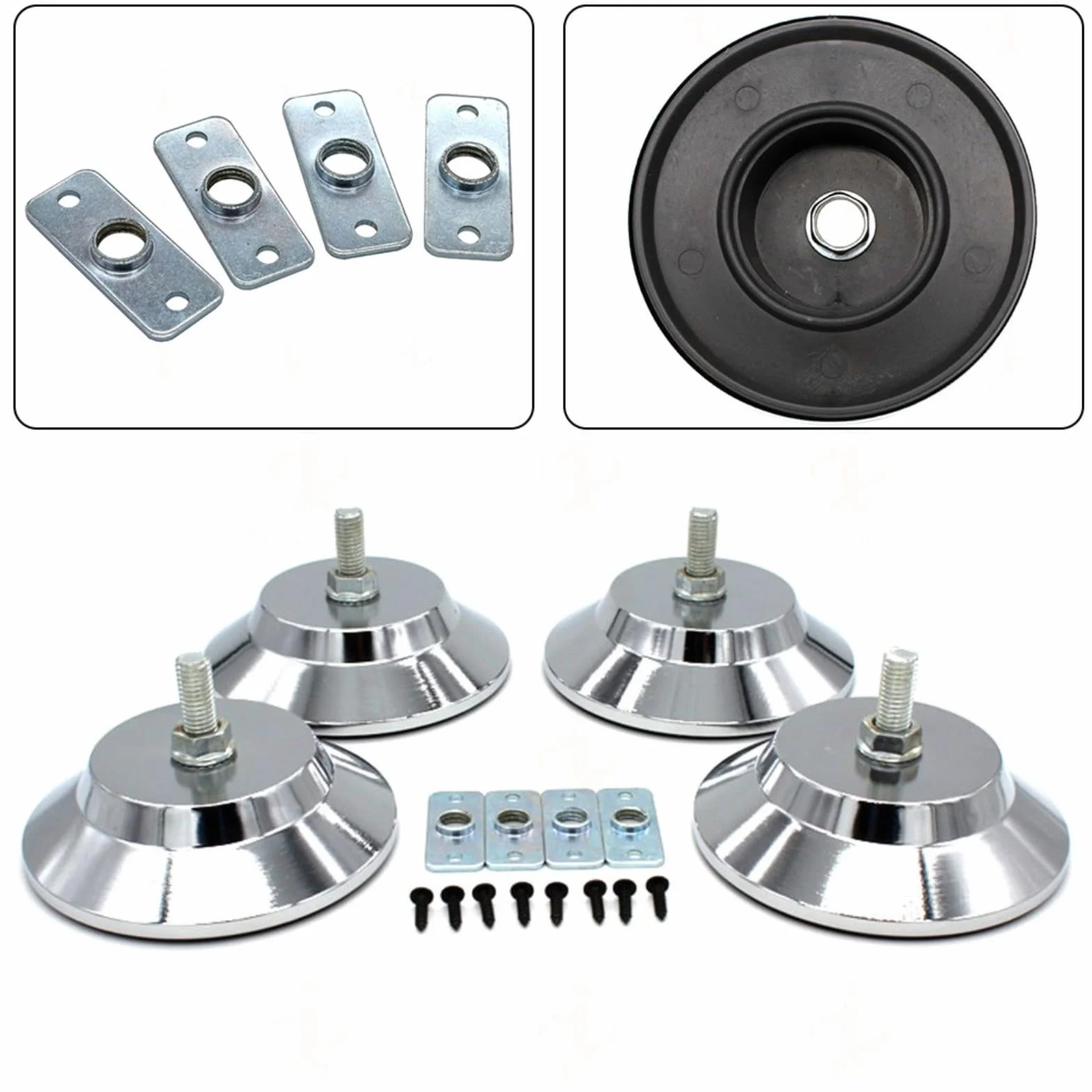 Niveladores de patas de mesa de billar de 5 pulgadas ajustables de hierro con base de polipropileno