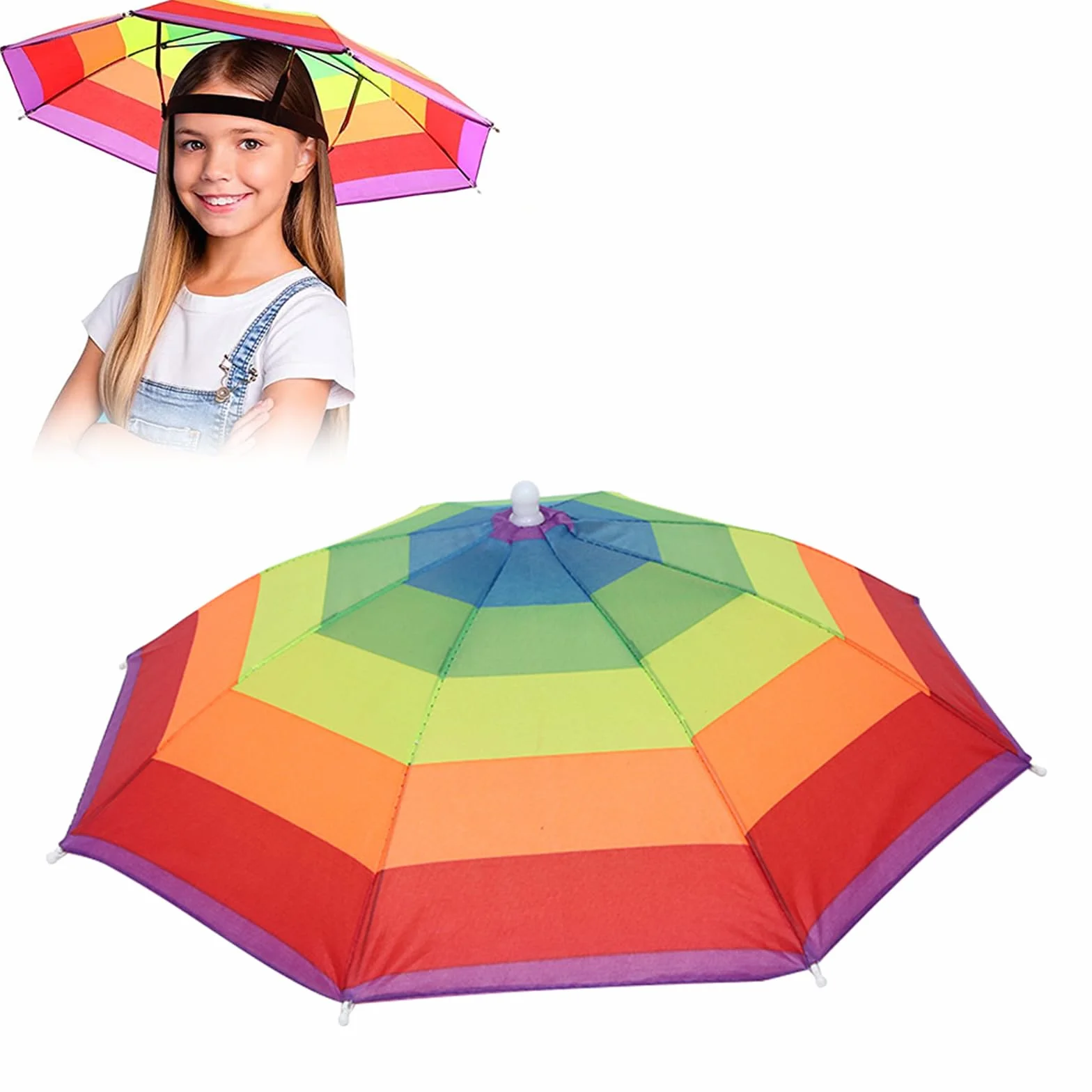 Cerioll Paraguas De Cabeza Anti-UV Gorra Plegable Protección Solar para Pesca Camping Jardinería