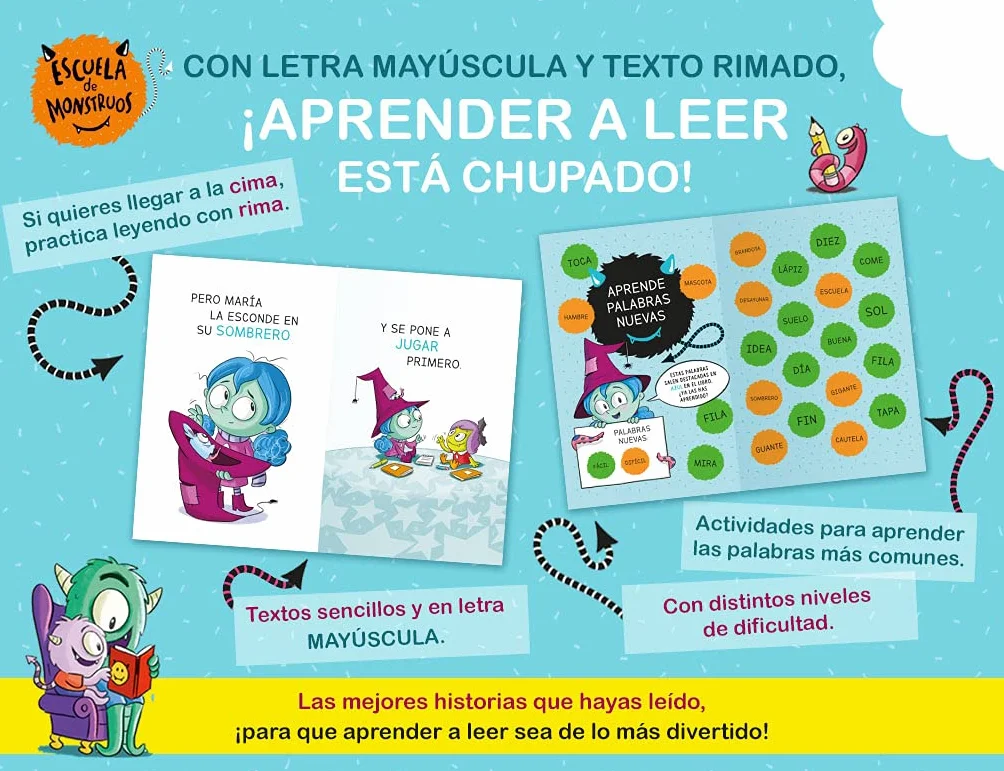 Aprender a leer en la Escuela de Monstruos 10 - Dame helado o me deshago: En letra MAYÚSCULA (libros para niños a partir de 5 años)