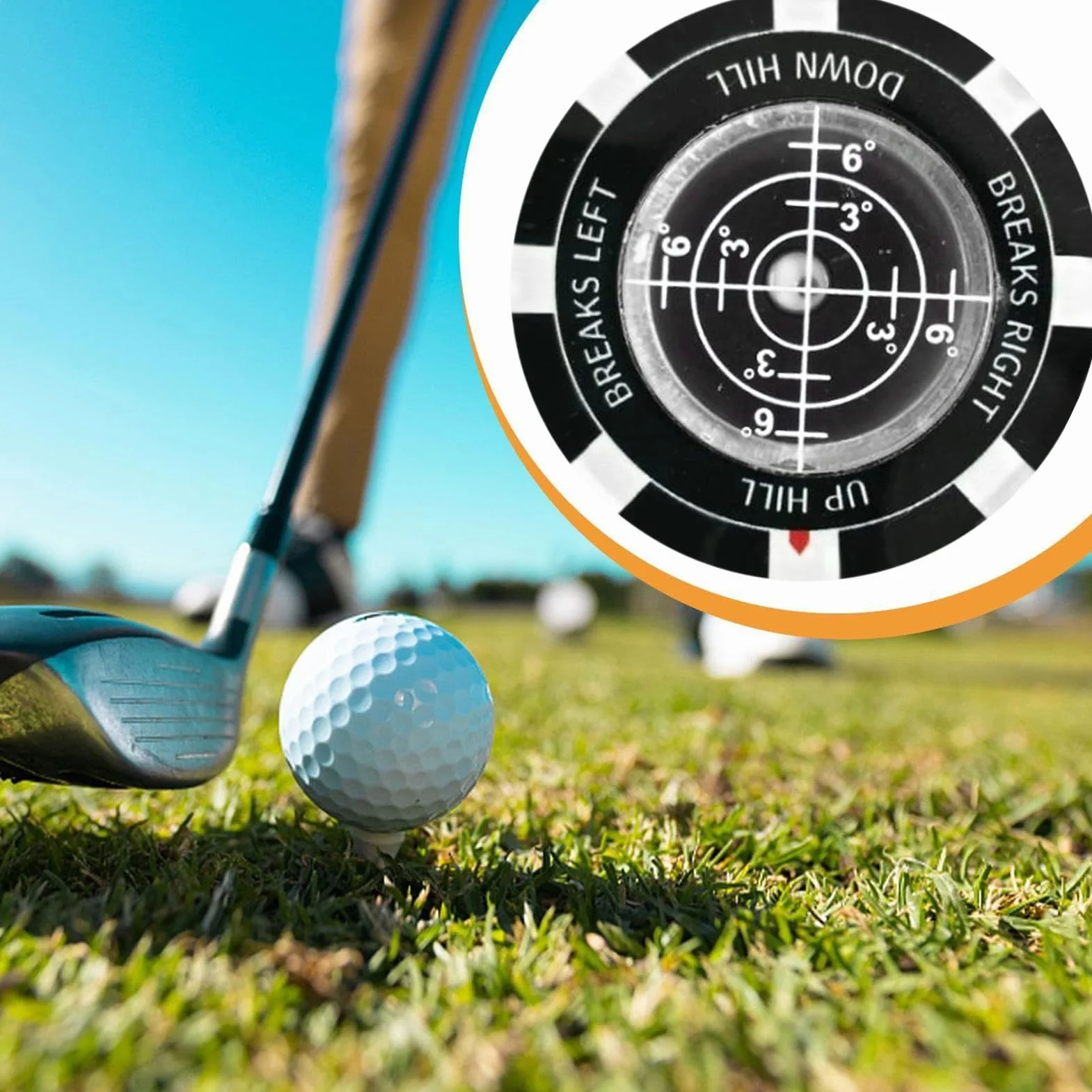 Marcador De Bola Lector De Green Herramienta De Putt con Nivel De Doble Cara Preciso Portátil