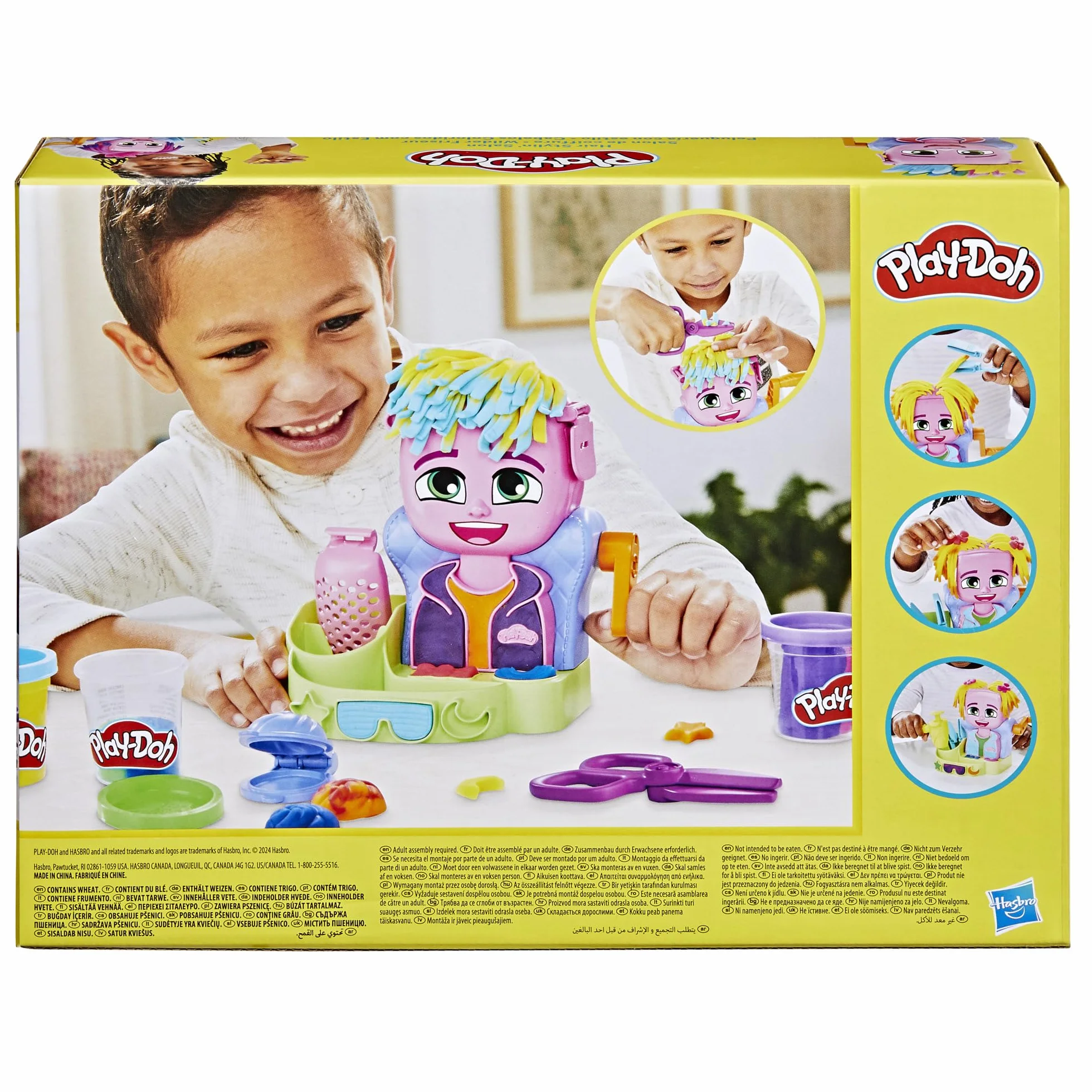 Play-Doh Hasbro Peluquería, Manualidades para Niñas y Niños a Partir de 3 Años, Set con Herramientas y 6 Botes de Plastilina de Colores, Regalo Creativo