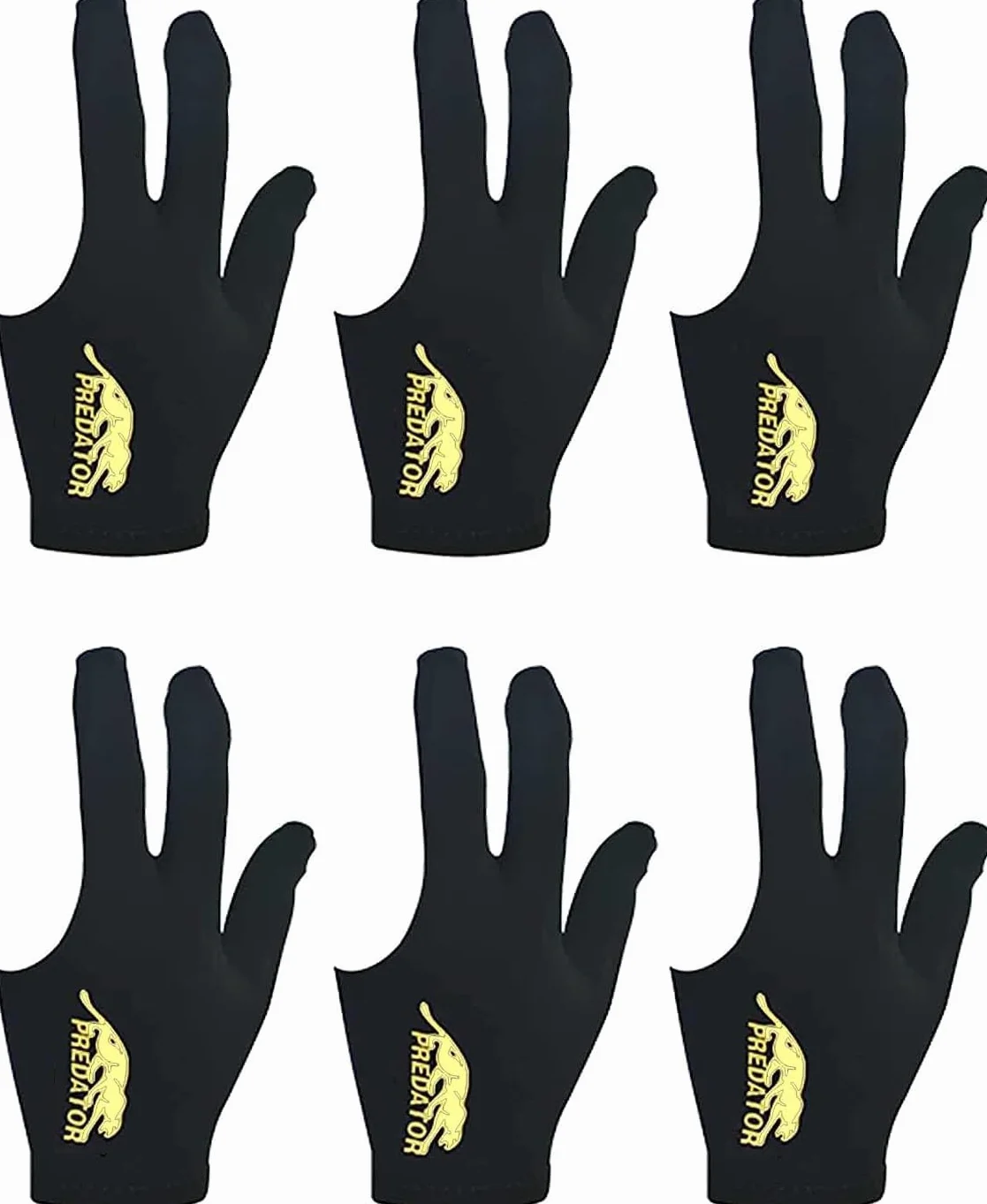 Tokaneit Guantes de billar con 3 dedos elásticos