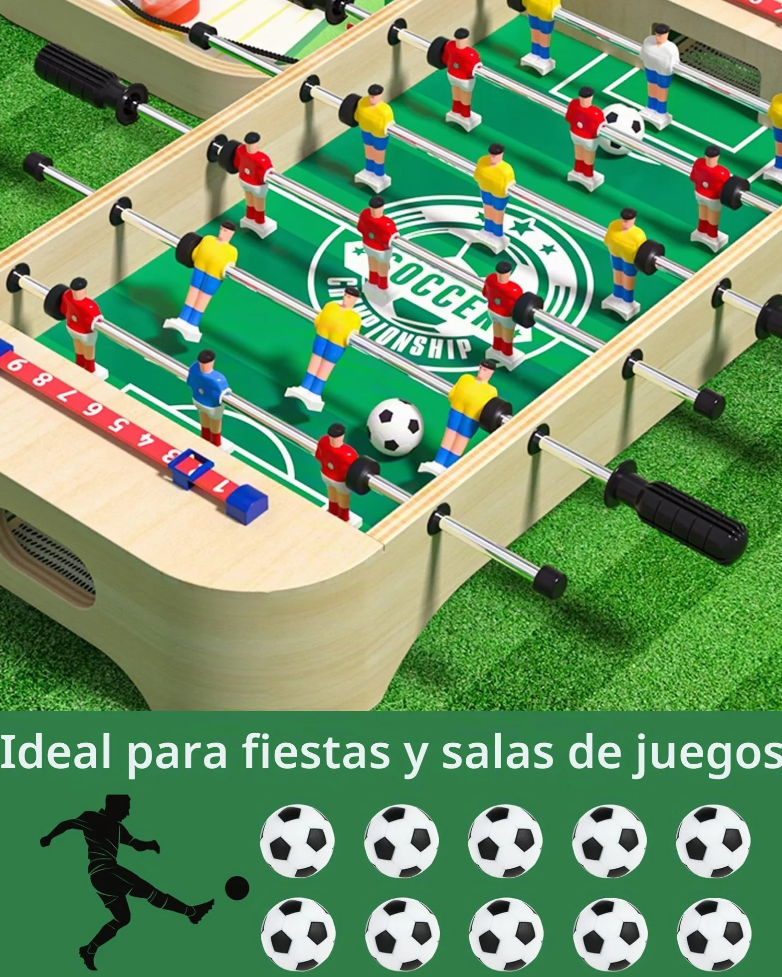 10 Pelotas Futbolín – Bolas Repuesto 32 mm para futbolines para niños y Adultos, Accesorios para Juegos de Futbol y Entrenamiento