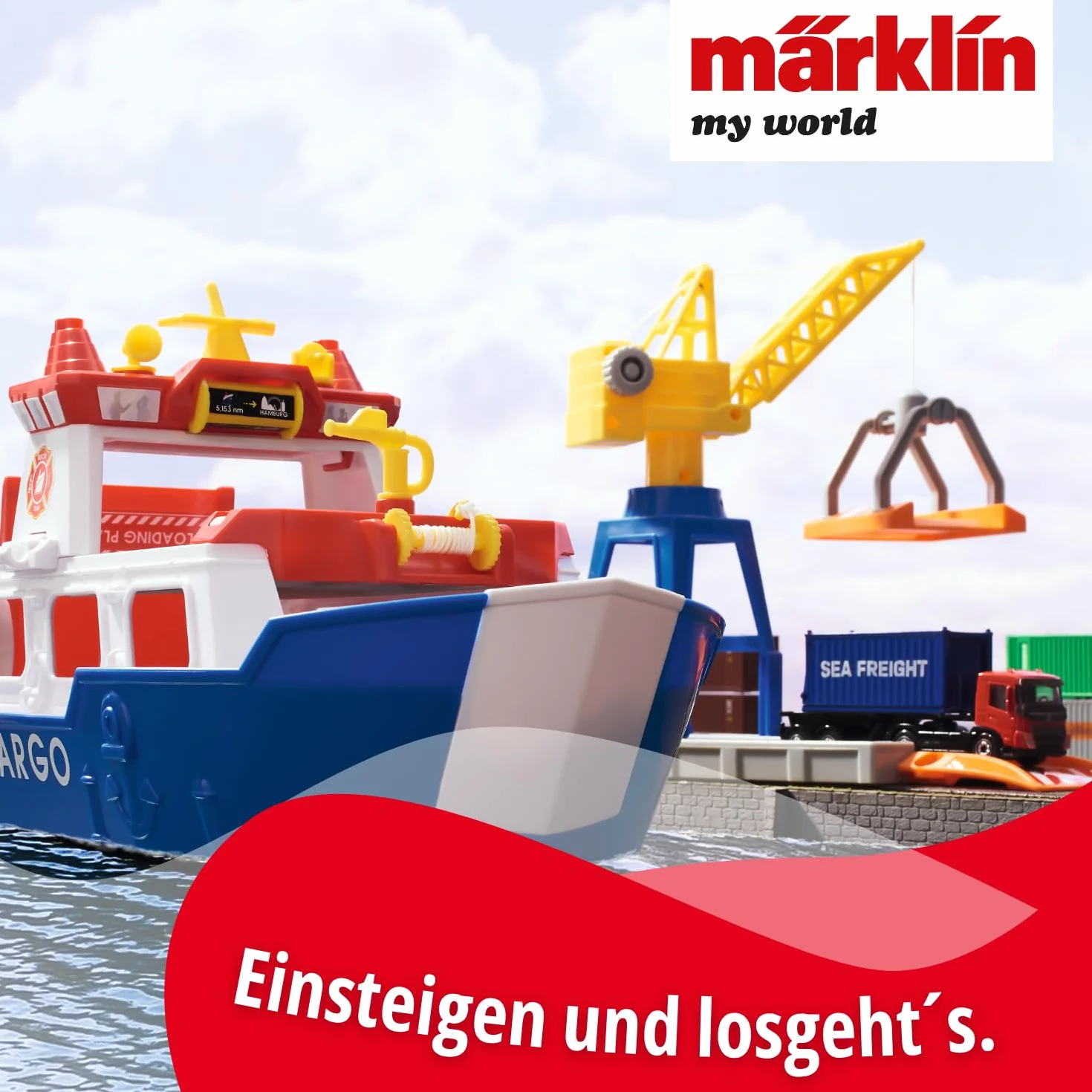 Märklin My World 72223 - Set de Juego con grúa móvil (Carga y Descarga, Accesorios, para niños a Partir de 3 años, Carril H0)