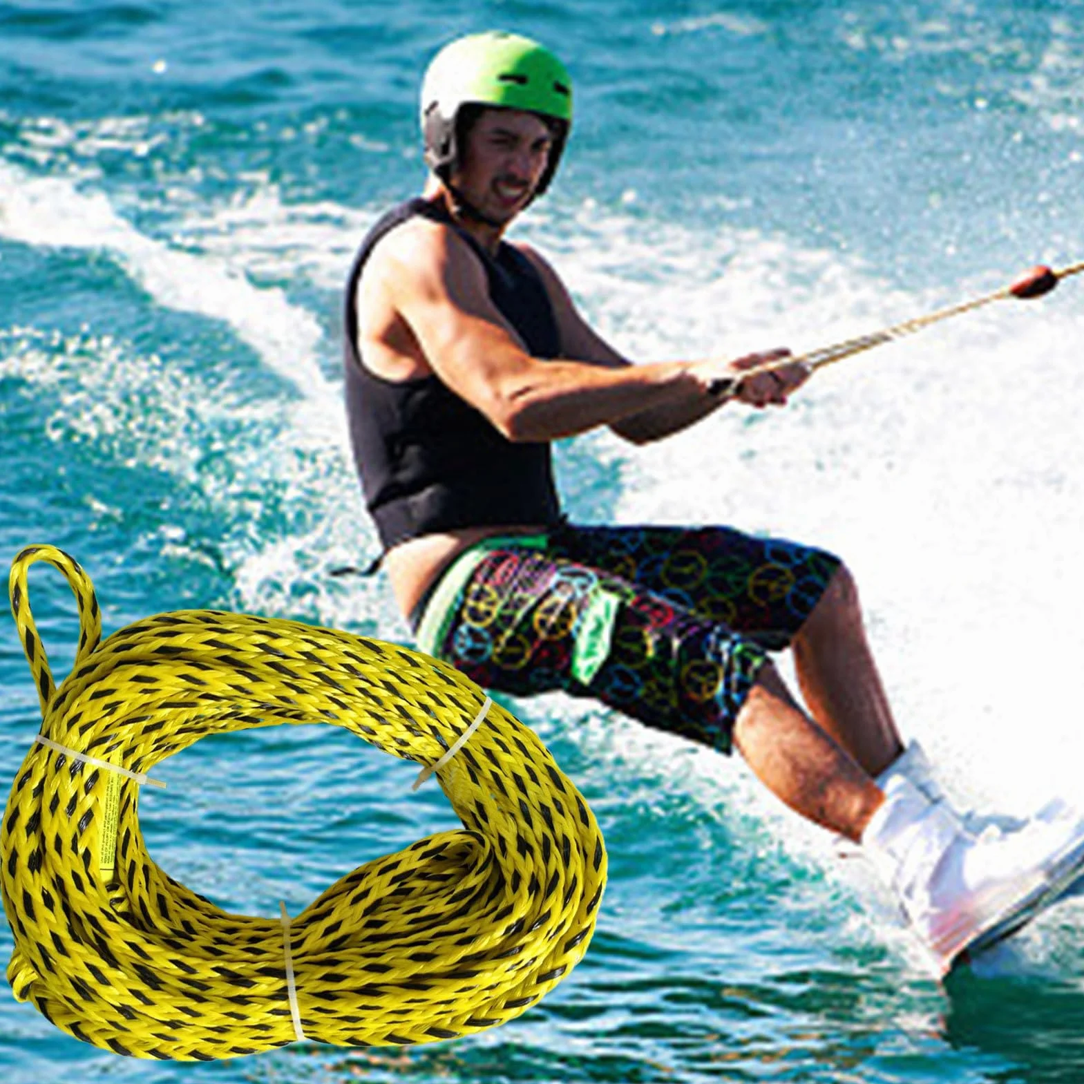 Cuerda Flotante Resistente para Remolcar Barcos, Tubos, Esquí Acuático y Kayak