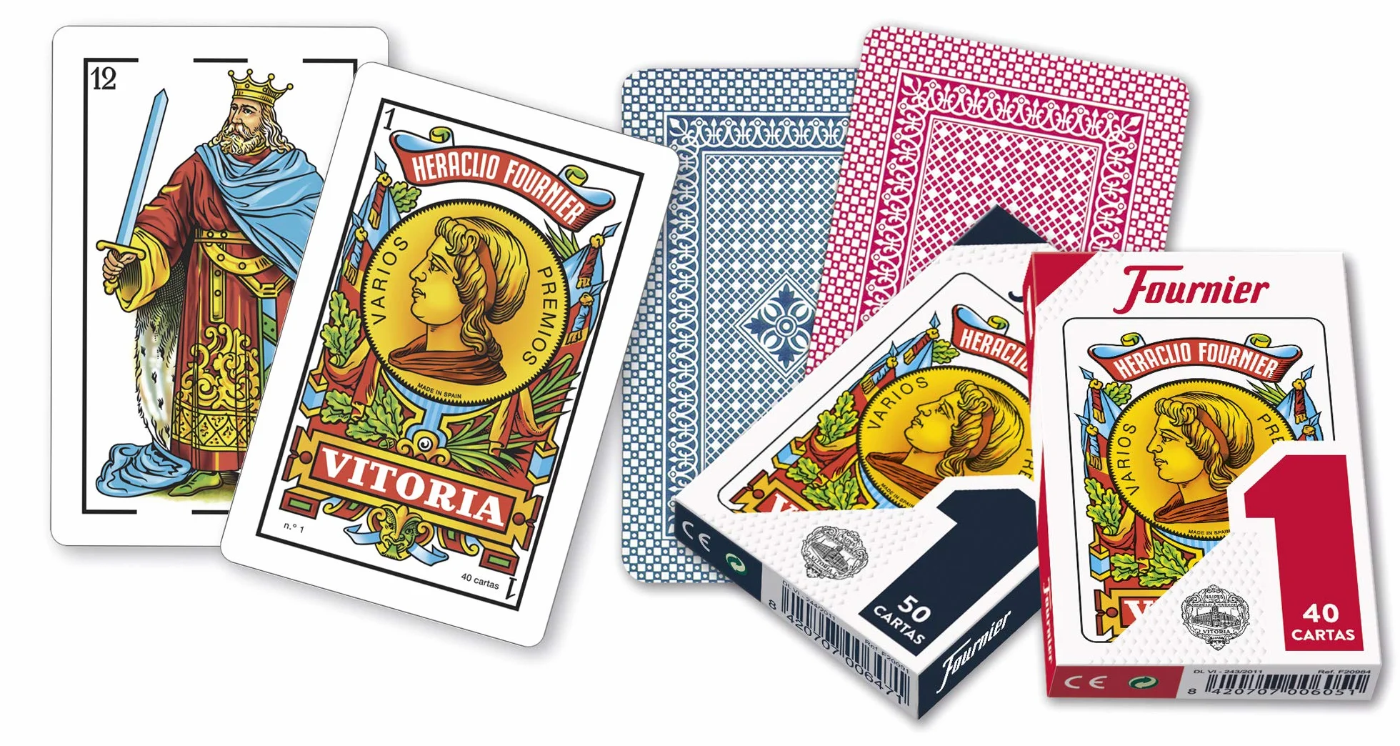 Fournier Baraja de Cartas Española 50 Cartas Multicolor Seises y Chinchón