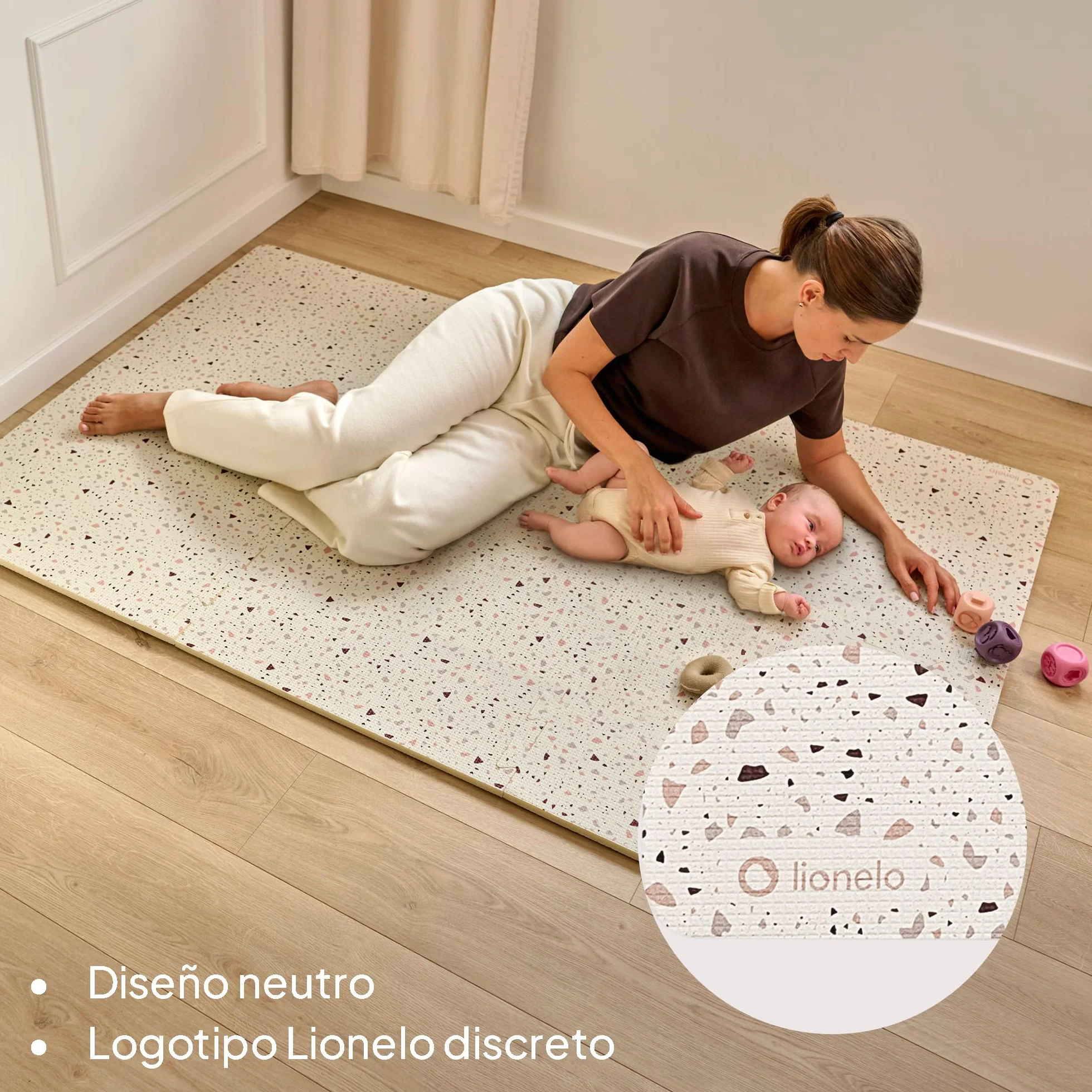 Lionelo YOKA Alfombra niños Puzzle de 6 Piezas para Gatear Doble Cara No tóxica Inodora Antideslizante Fácil de Limpiar 173 x 116 x 1,5 cm