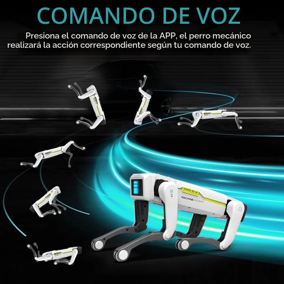 Robot perro juguete teledirigido para niños de 3 a 12 años, perro robot inteligente admite control de aplicación, puede programar, bailar, música e interactuar