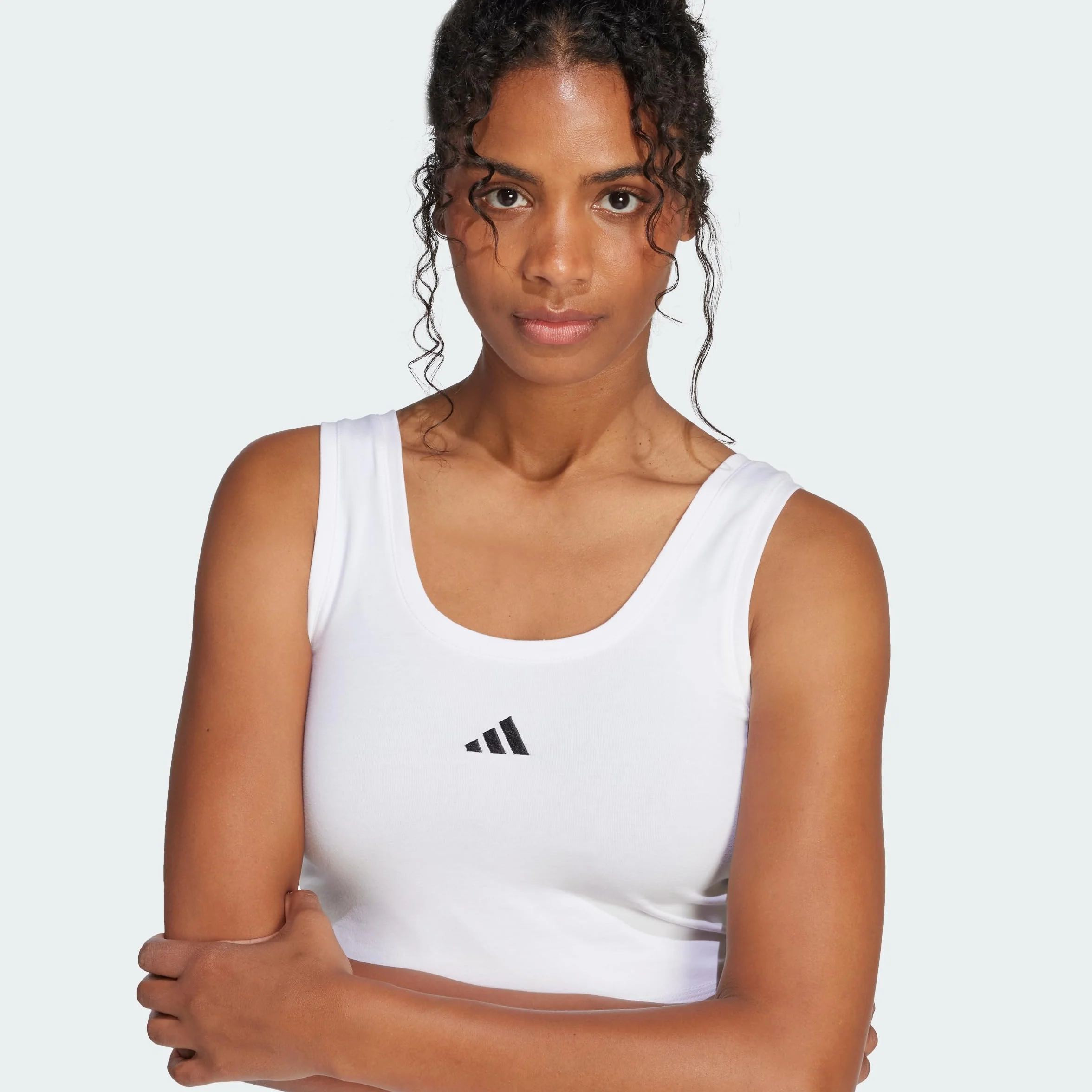 Adidas Women's Camiseta de Tirantes Essentials Small Logo Cotton Lifestyle