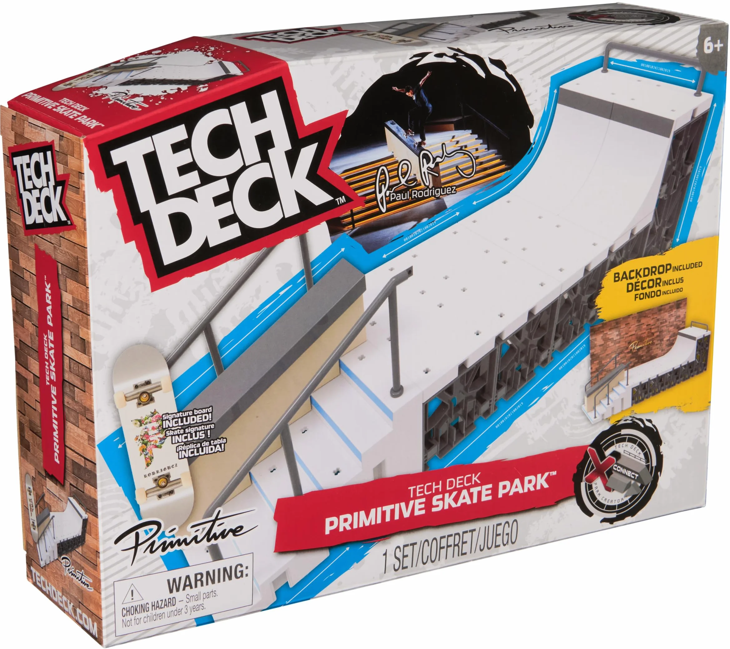 Spin Master Tech Deck, Primitive X-Connect Skate Park, Juego de rampa para Personalizar y Construir con Fingerboard Exclusivo, Juguetes para niños a Partir de 6 años