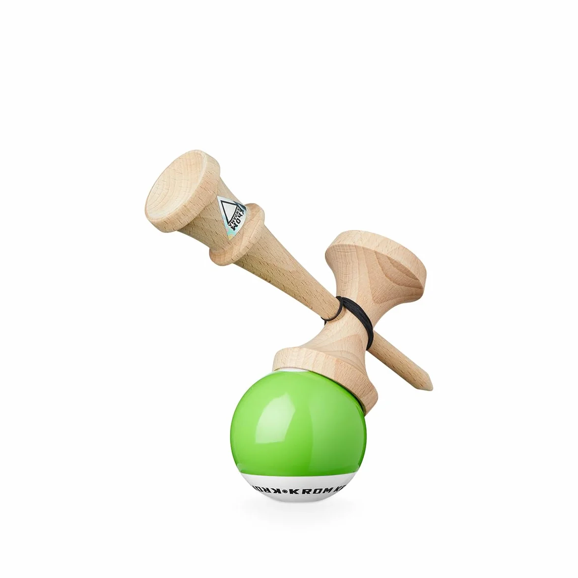 KROM Kendama Original de Madera para Principiantes y avanzados - Pop LOL Verde Claro - Juego de Habilidad para Exteriores e Interiores - Juguete de Madera con Cuerda y Pelota