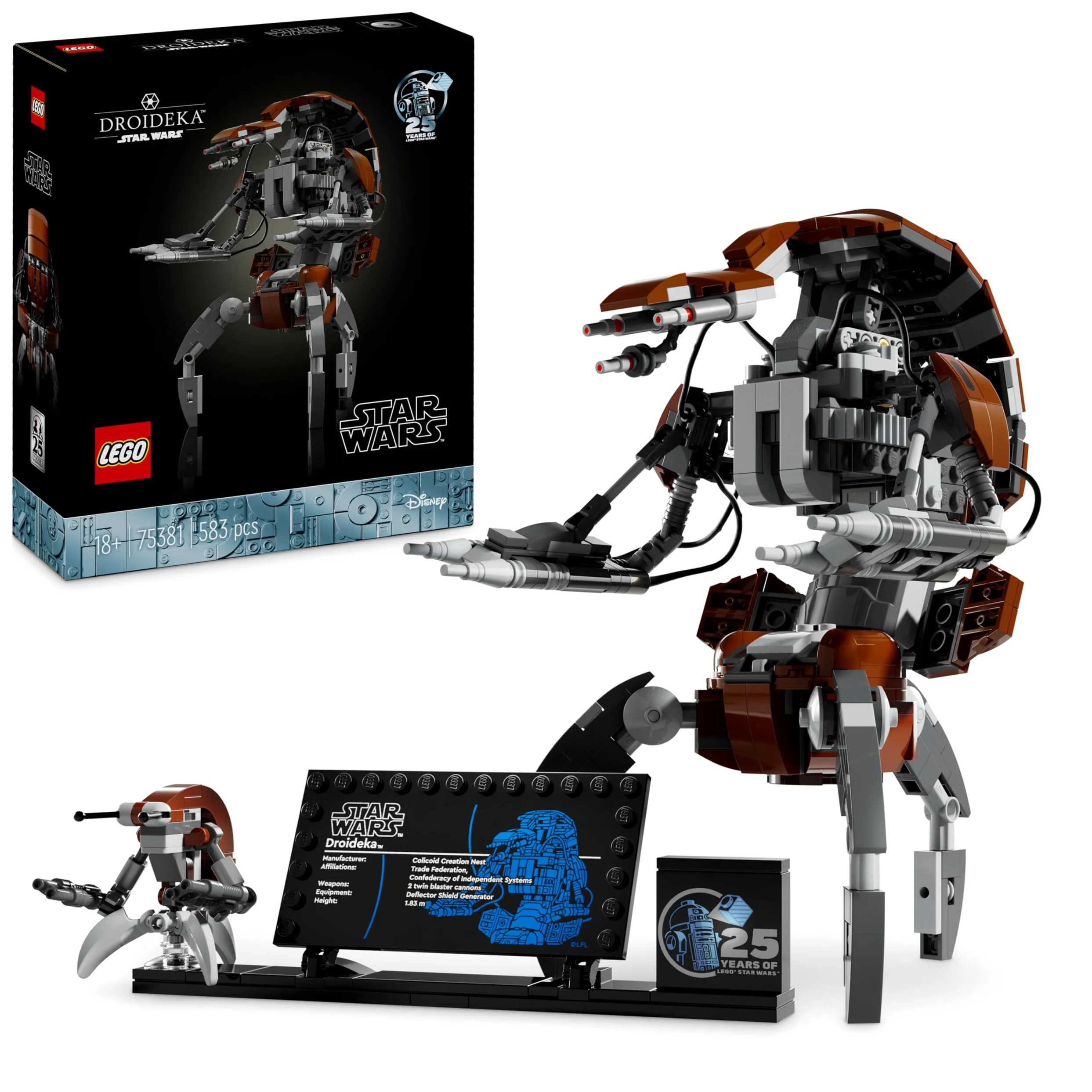 LEGO Star Wars Droideka Figura de Droide Destructor, Maqueta Coleccionable de Construcción para Adultos, Decoración del Hogar y Oficina, Regalo para Hombres, Mujeres y Fans Coleccionistas 75381