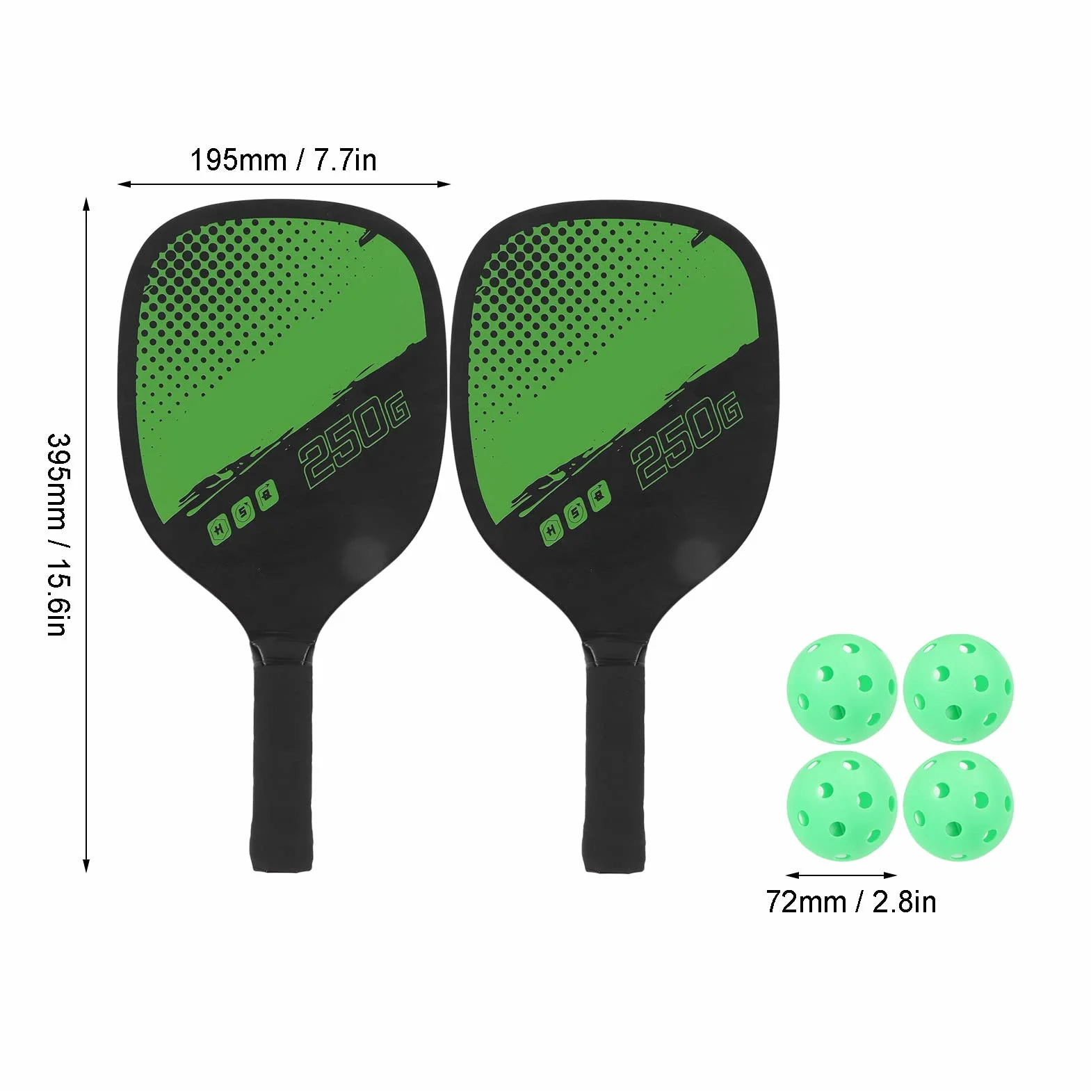 Juego de Pickleball 2 Paletas 4 Pelotas con Bolsa de Almacenamiento Raquetas para Deportes al Aire