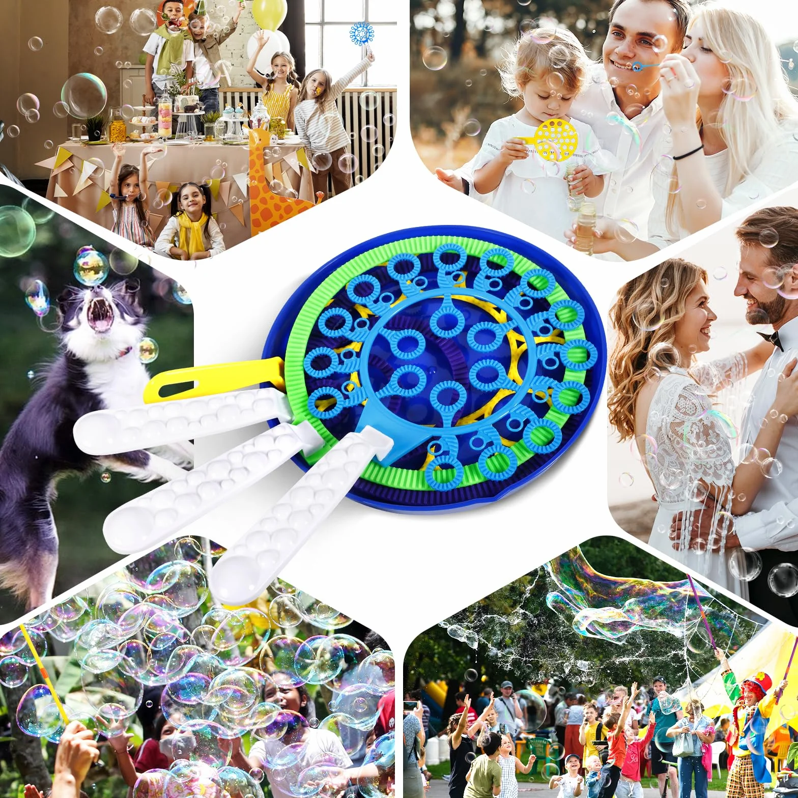 Purpledi 29 Piezas Kit de Varita de Burbujas, Gigante Varita de Burbujas, Juego de Pompas de Jabón para Niños, Maquina de Burbujas para Juegos al Aire Libre en Interiores y Fiestas de Cumpleaños